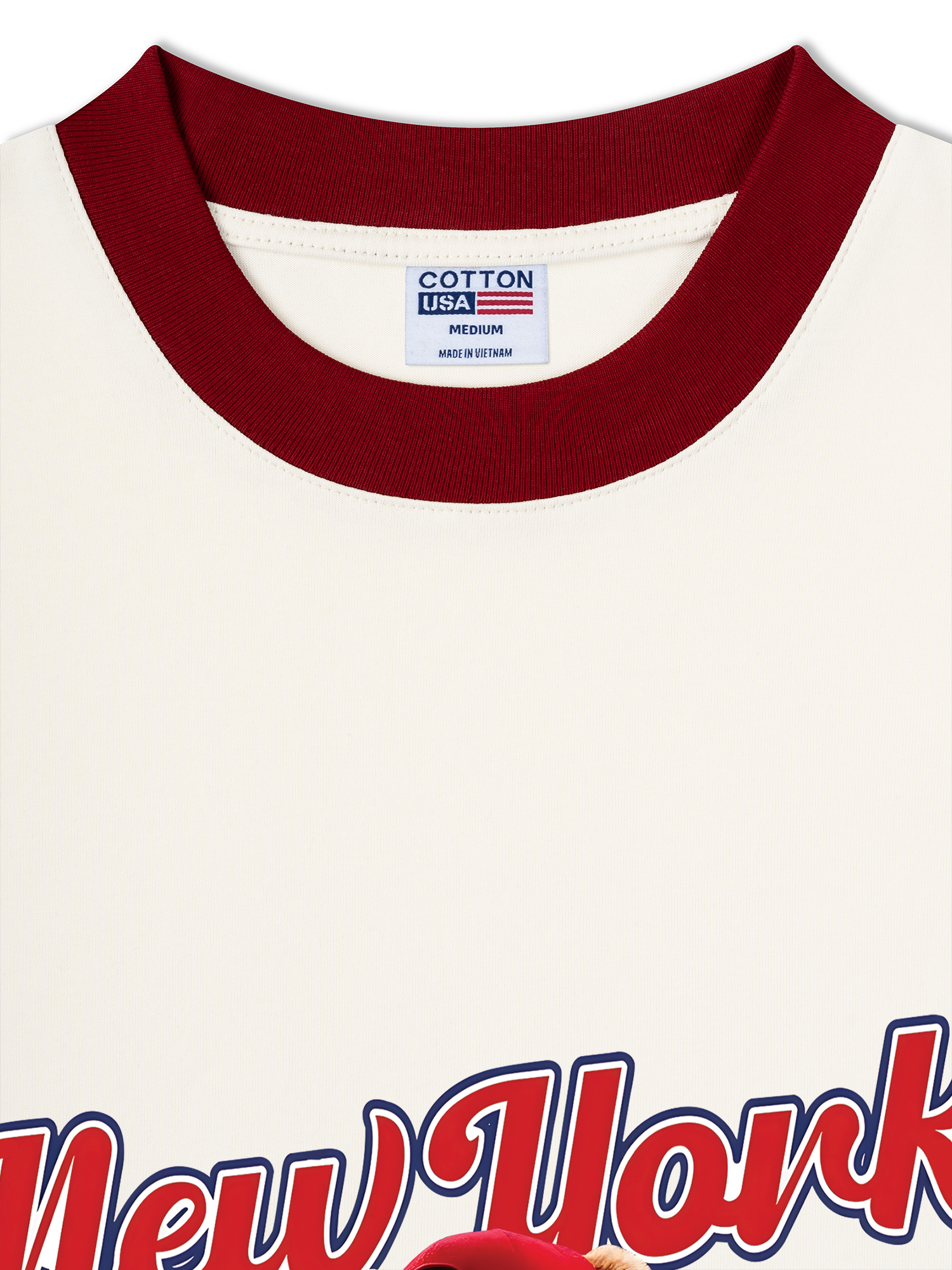 Áo Thun Ringer Relaxed Fit Baseball New York Teddy