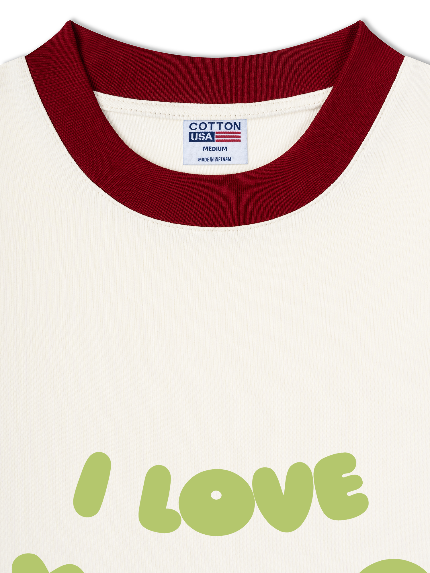 Áo Thun Ringer Relaxed Fit I Love You So Matcha