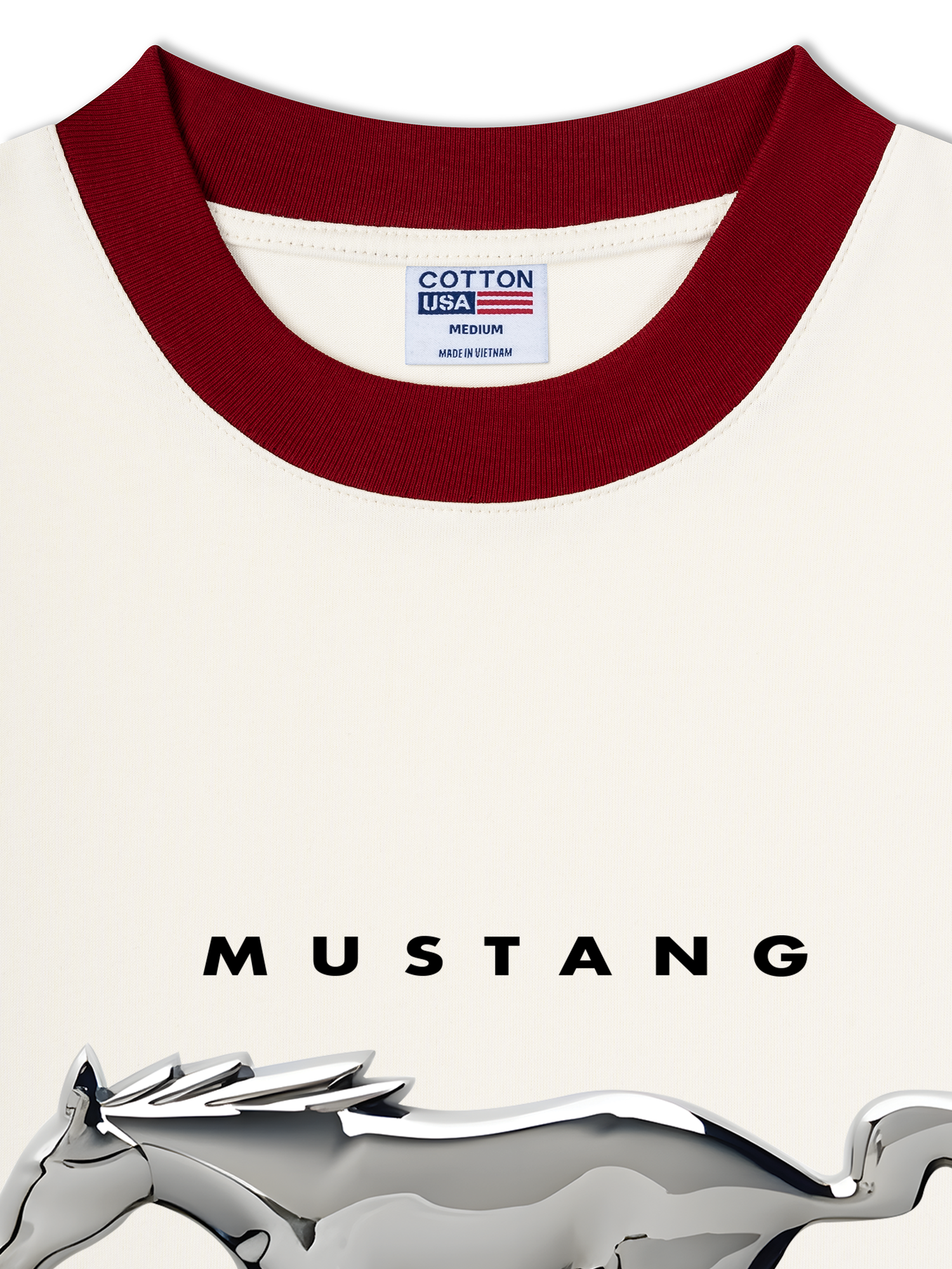 Áo Thun Ringer Relaxed Fit Mustang Horse Logo