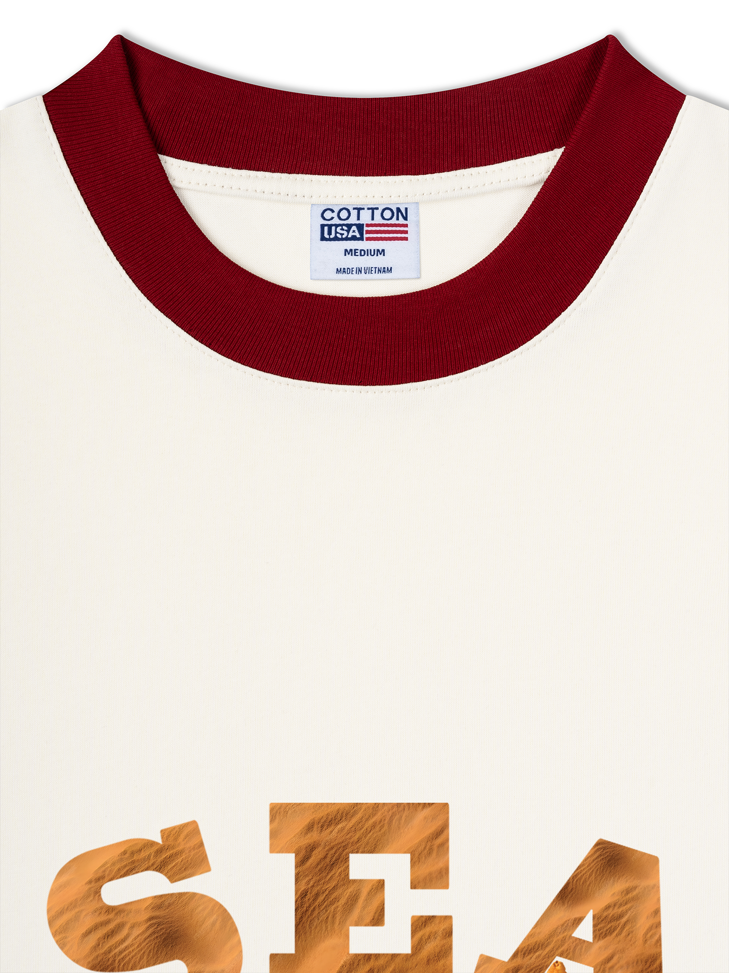 Áo Thun Ringer Relaxed Fit Tropical Starfish Parrty Sand