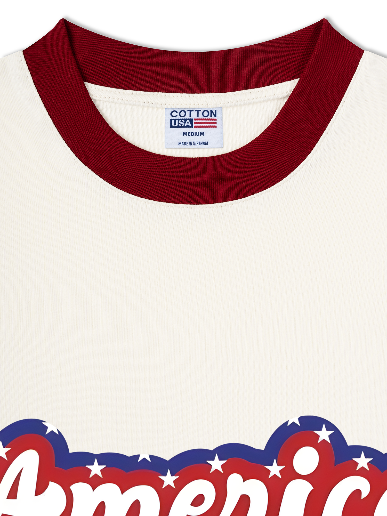 Áo Thun Ringer Relaxed Fit USA Retro Flag America