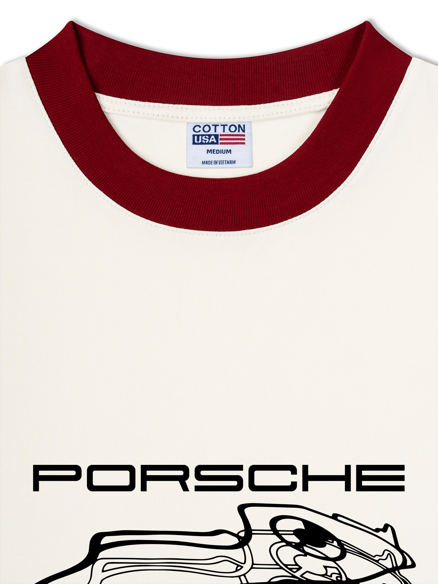 Áo Thun Ringer Relaxed Fit Porsche Weissach Map