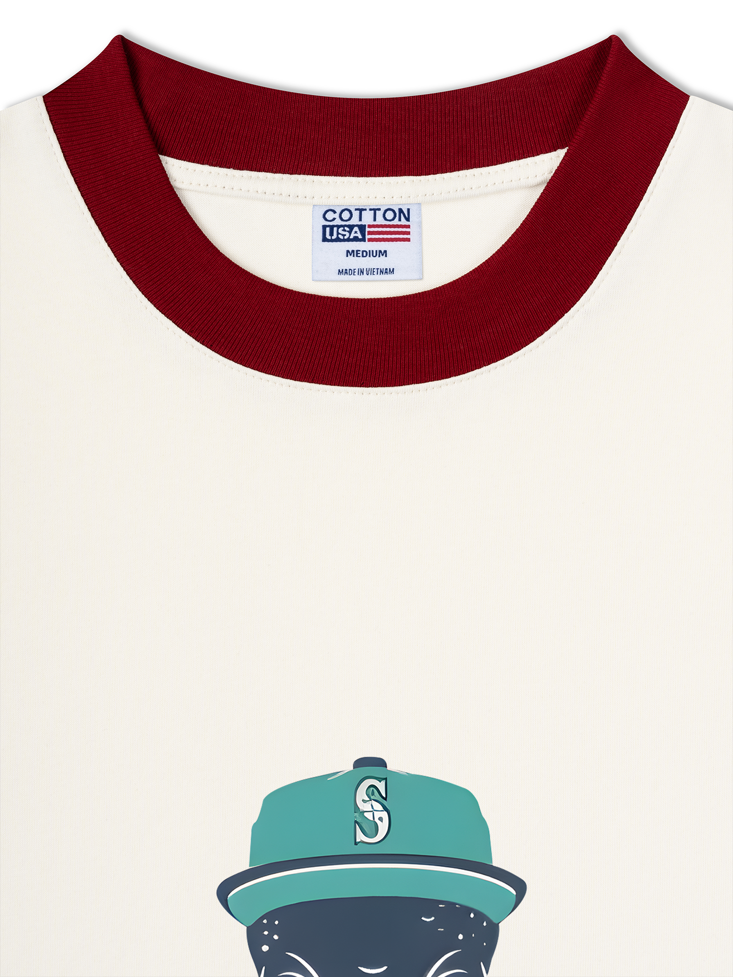 Áo Thun Ringer Relaxed Fit Baseball Green Octopus