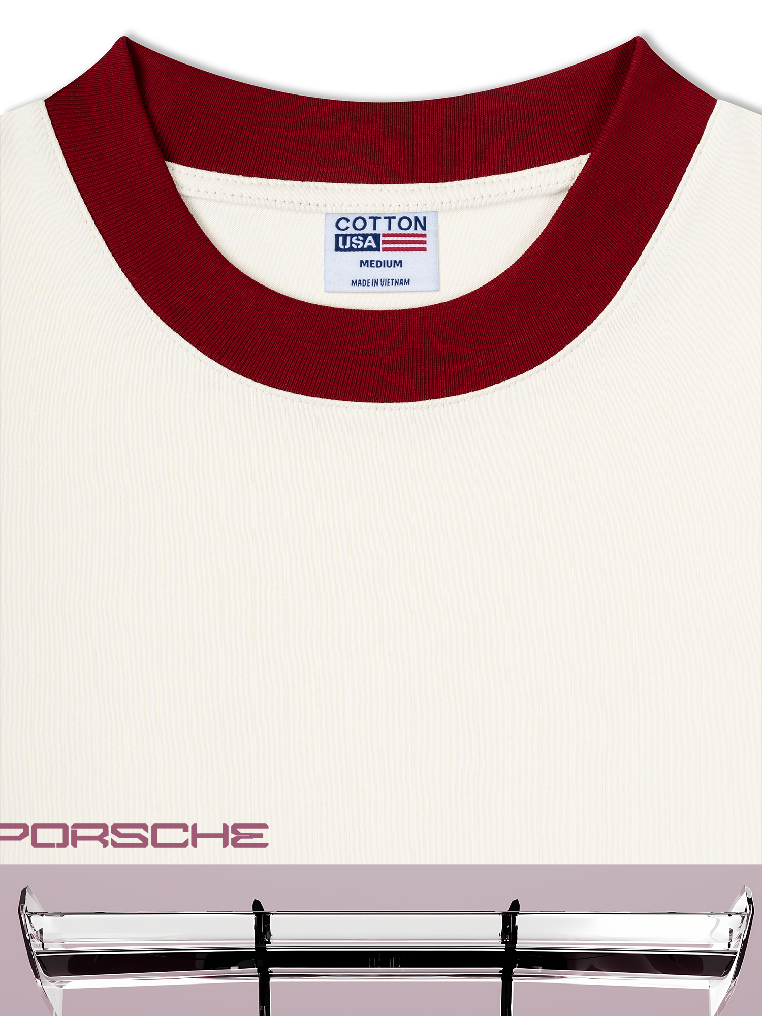 Áo Thun Ringer Relaxed Fit Porsche Pink Twin Turbo