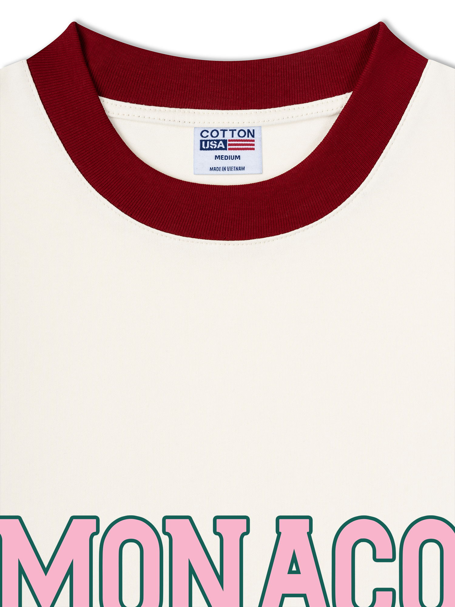 Áo Thun Ringer Relaxed Fit City Pink Monaco