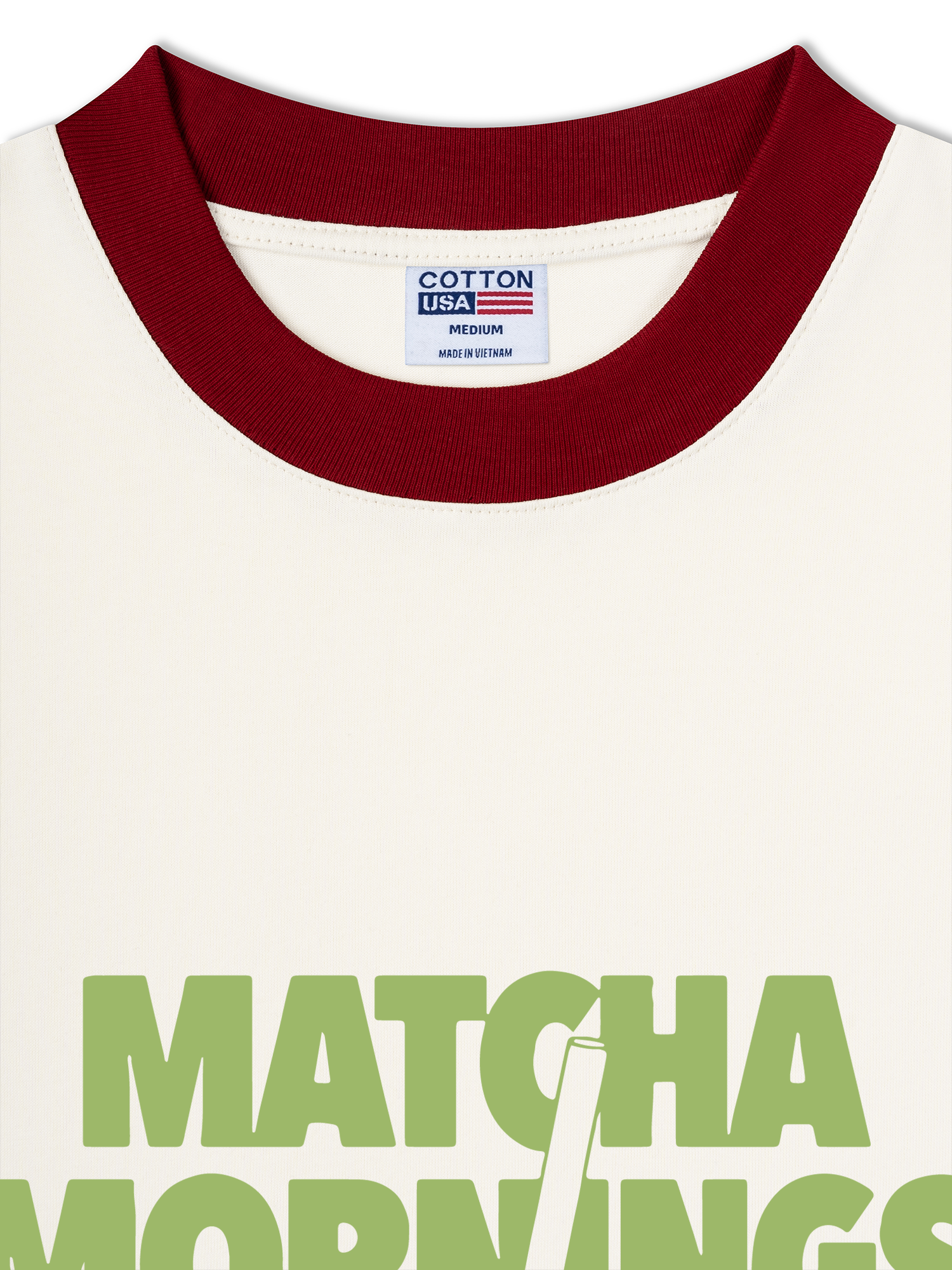 Áo Thun Ringer Relaxed Fit Matcha Mornings