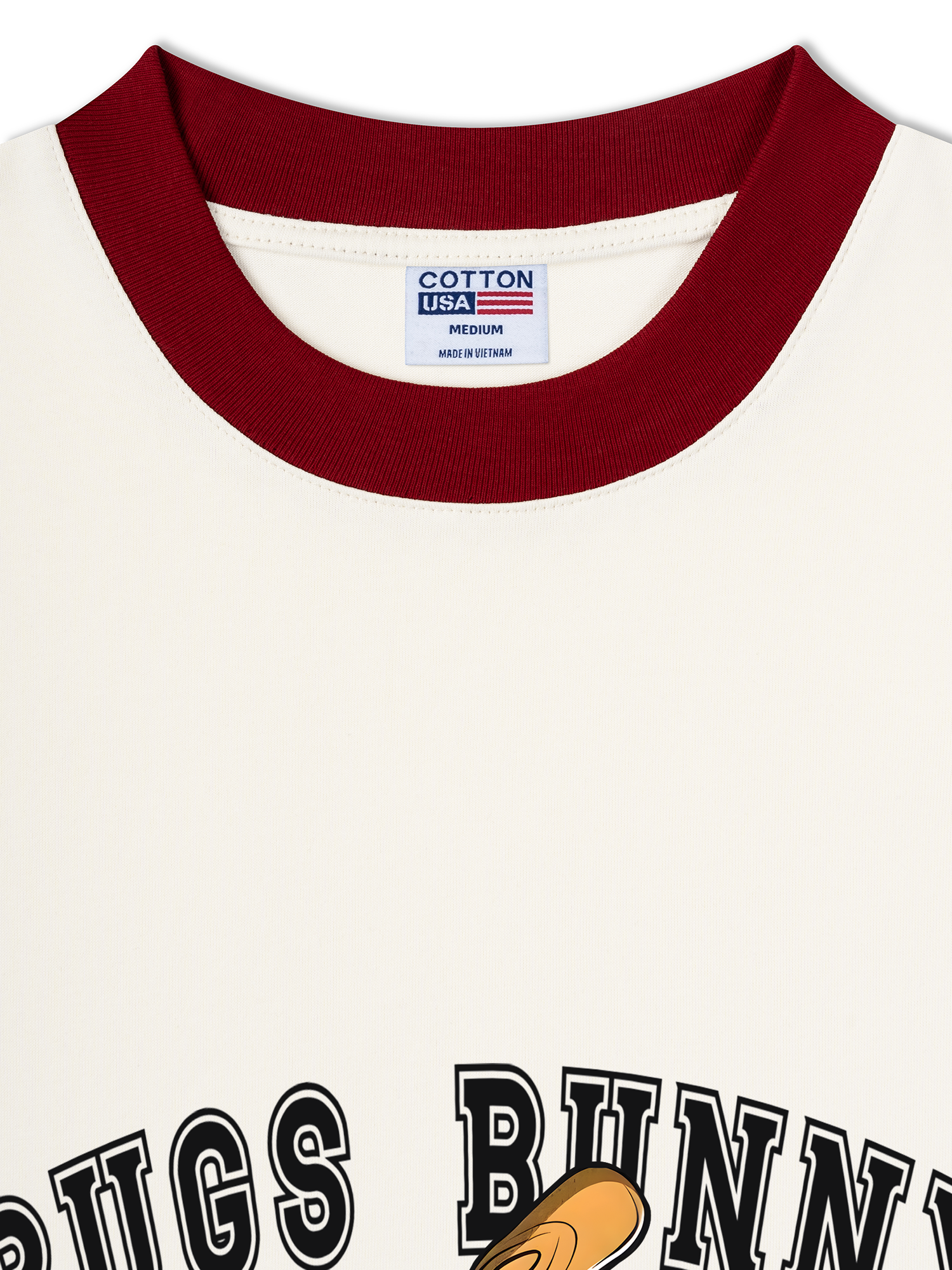 Áo Thun Ringer Relaxed Fit Baseball Bugs Bunny