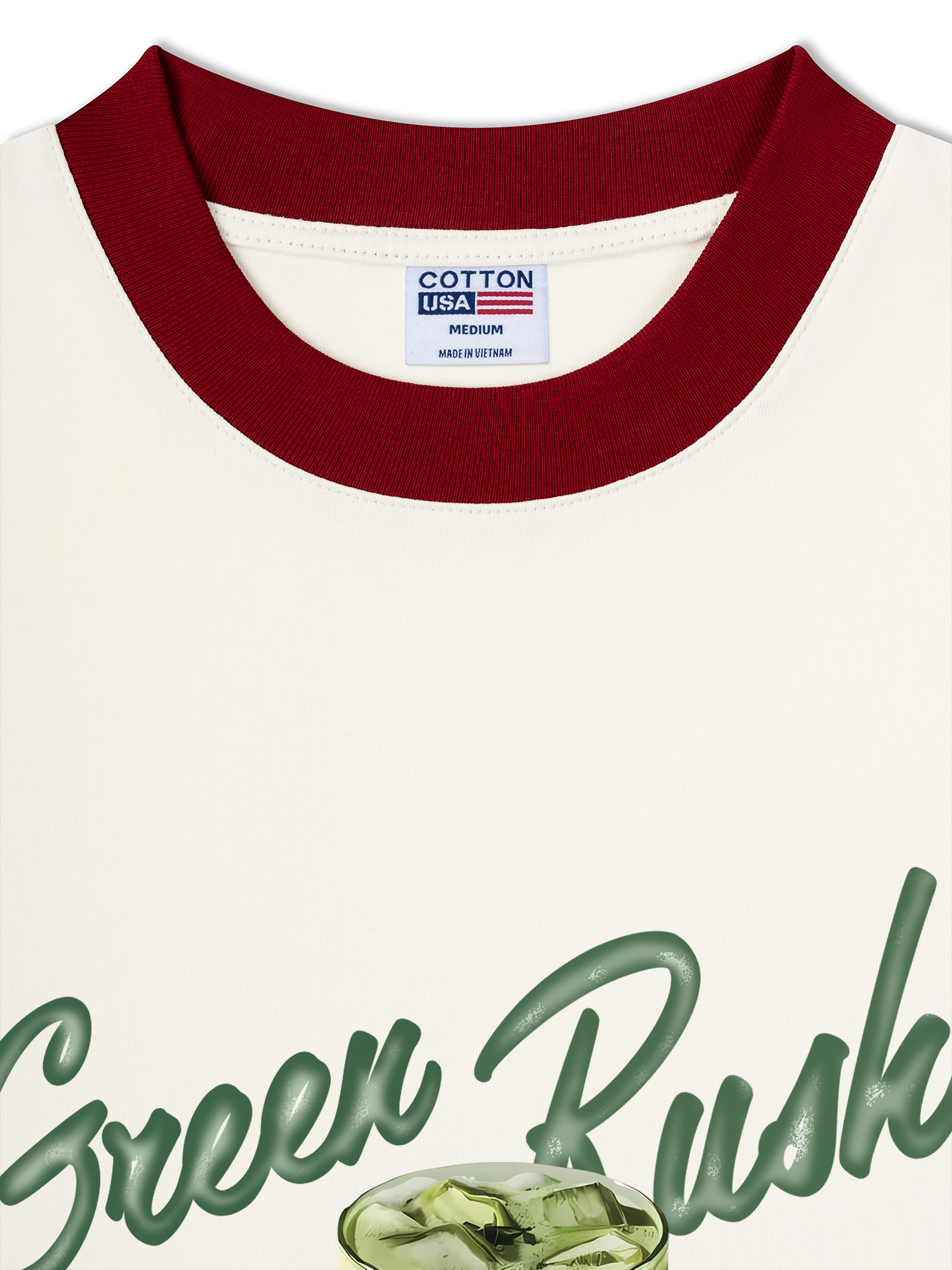 Áo Thun Ringer Relaxed Fit Daily Cup Green Rush