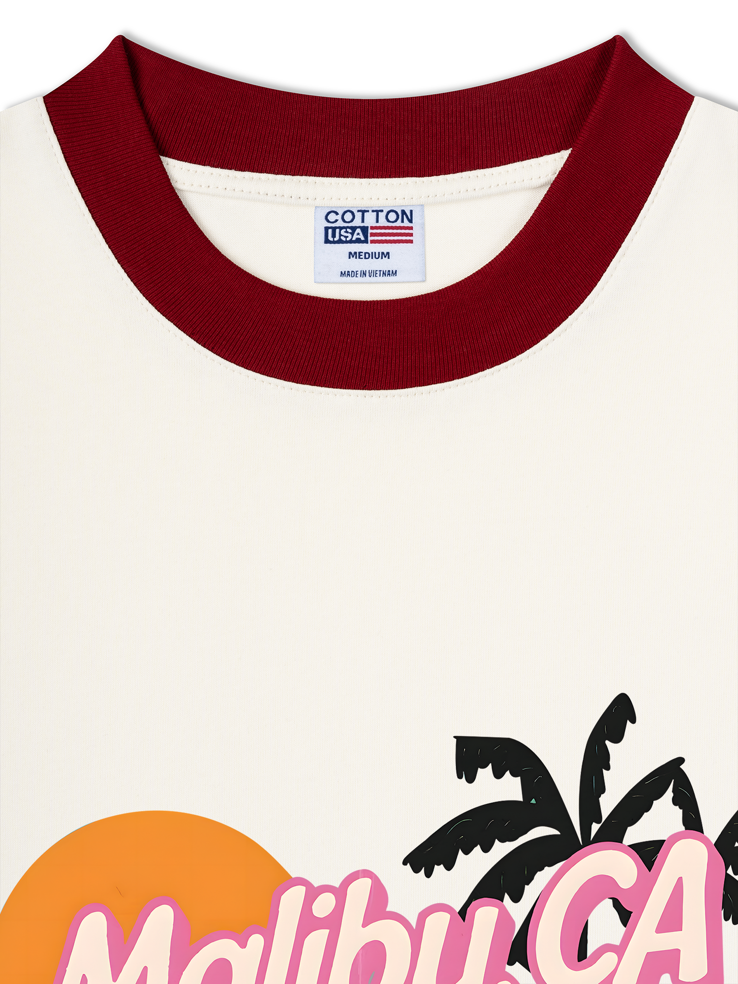 Áo Thun Ringer Relaxed Fit City Malibu Beach