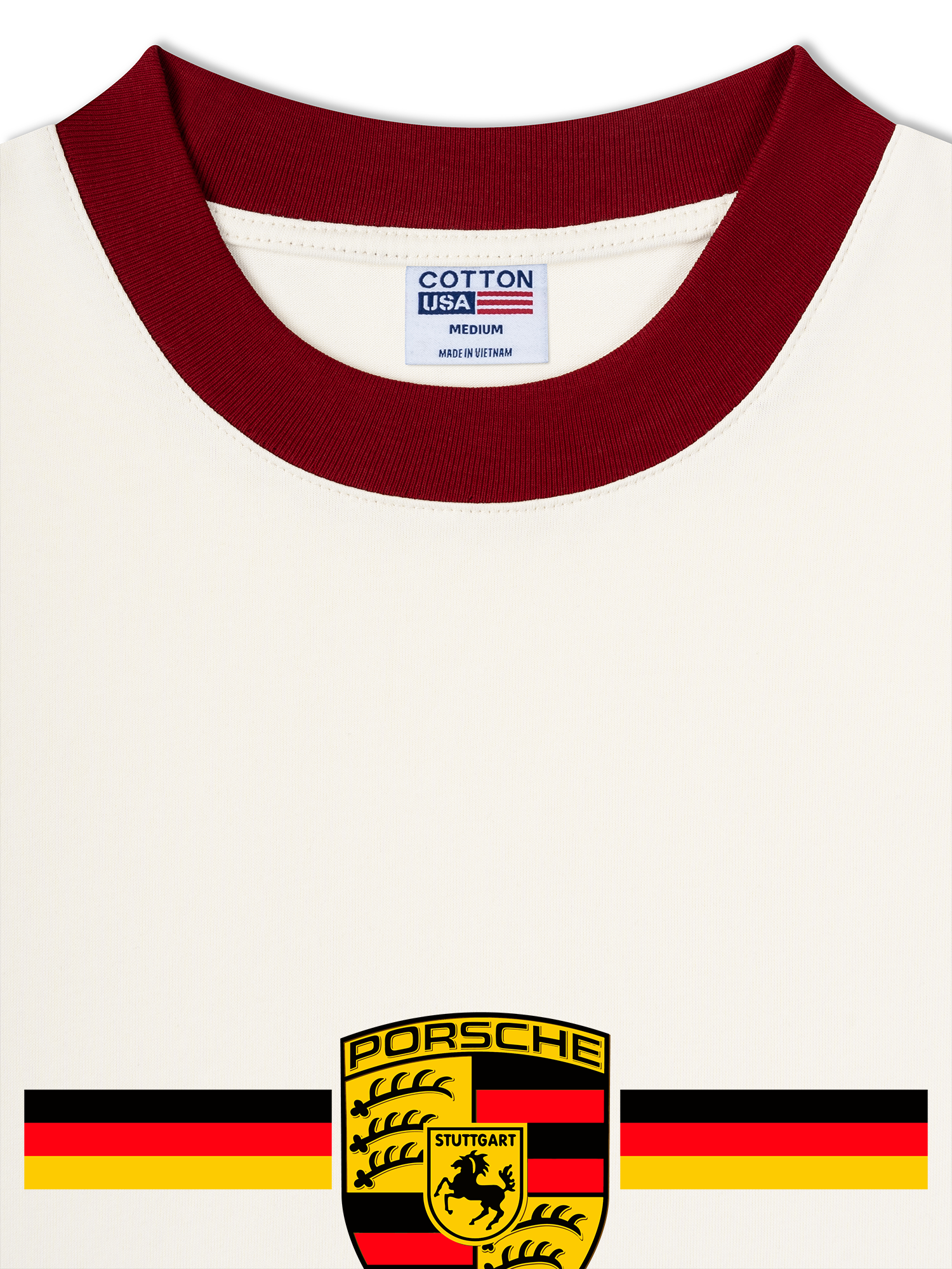 Áo Thun Ringer Relaxed Fit Porsche Logo Flag