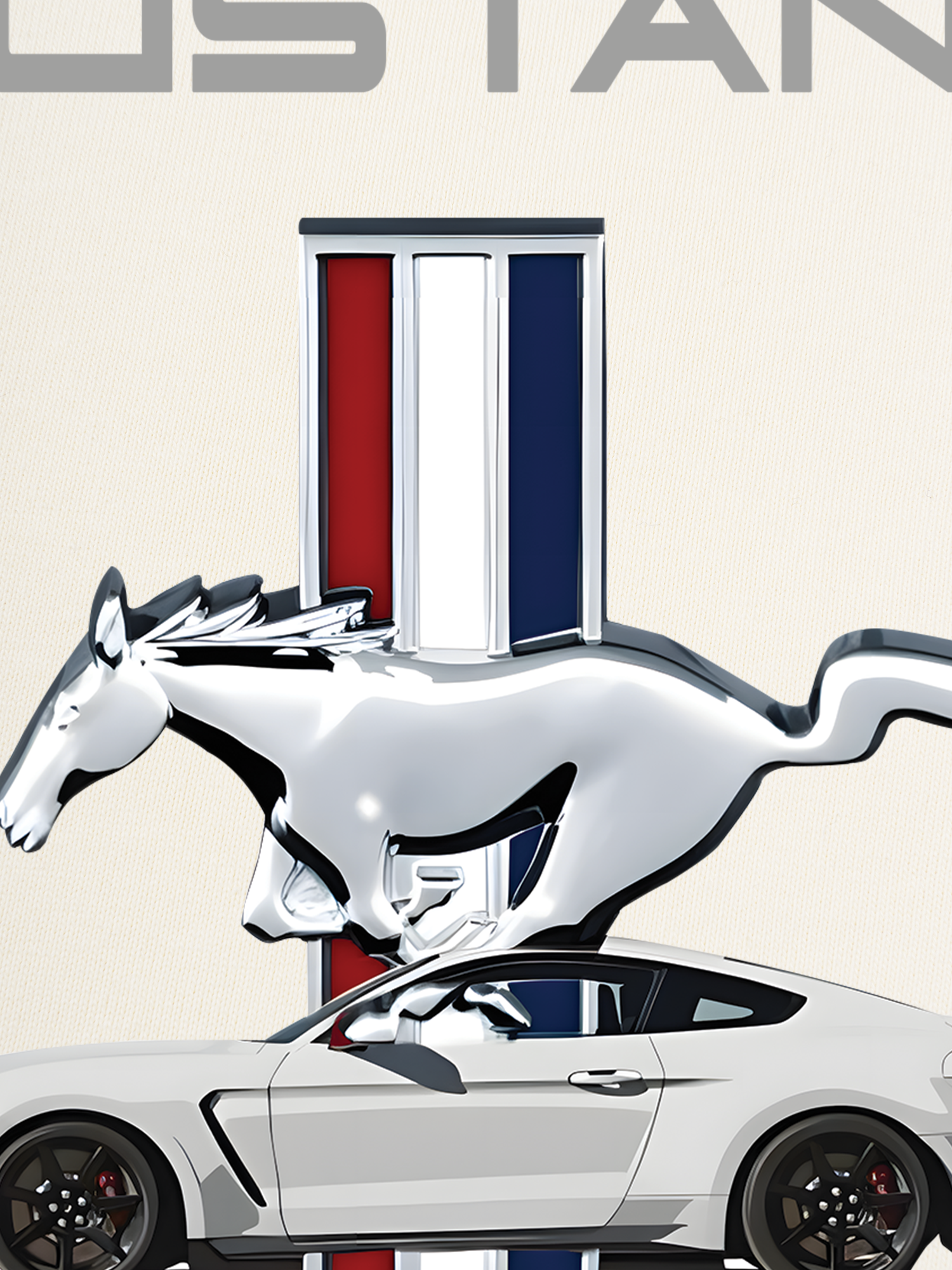 Áo Thun Ringer Relaxed Fit Mustang Silver Logo