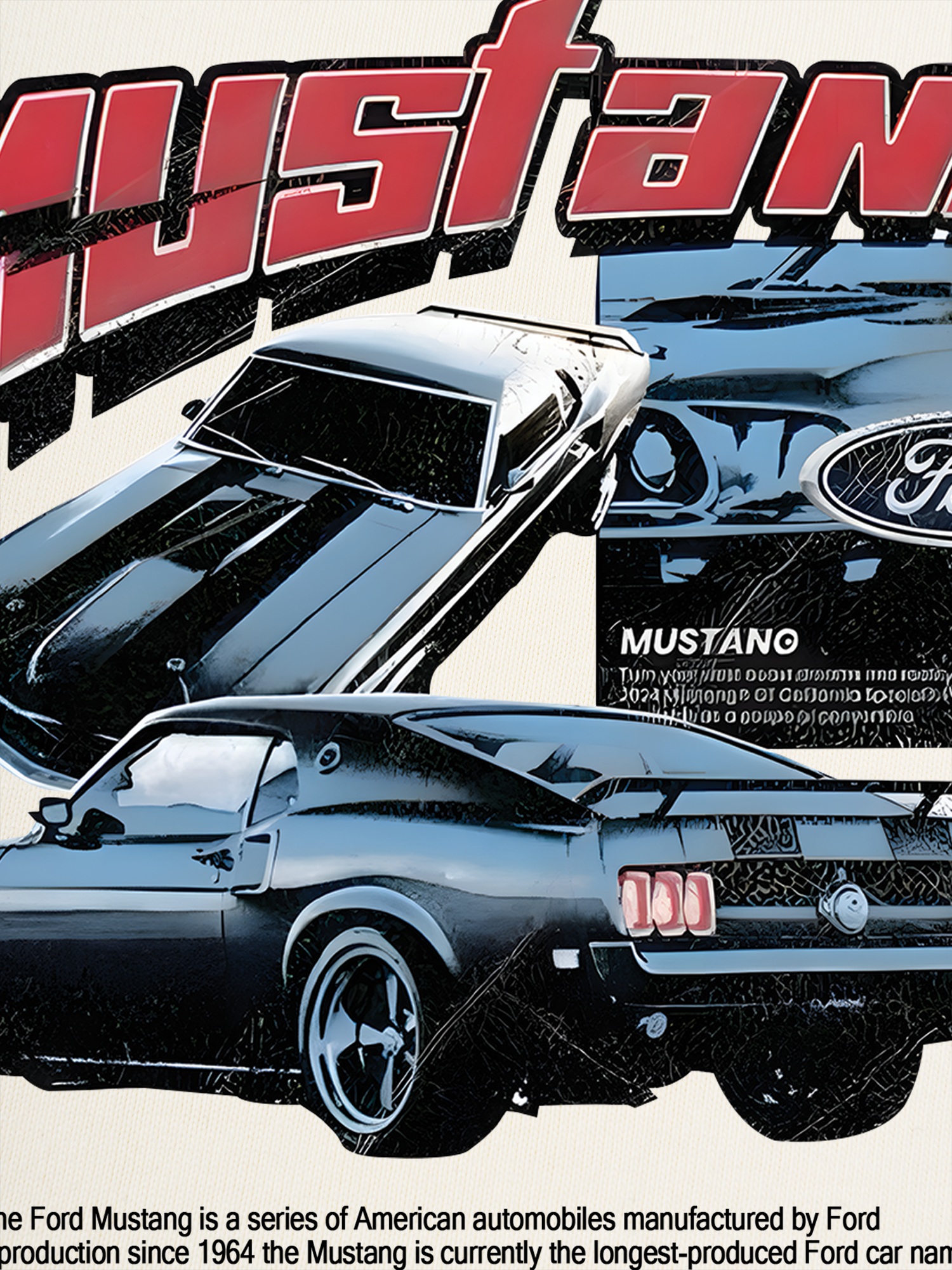 Áo Thun Ringer Relaxed Fit Mustang Ford Blue Version