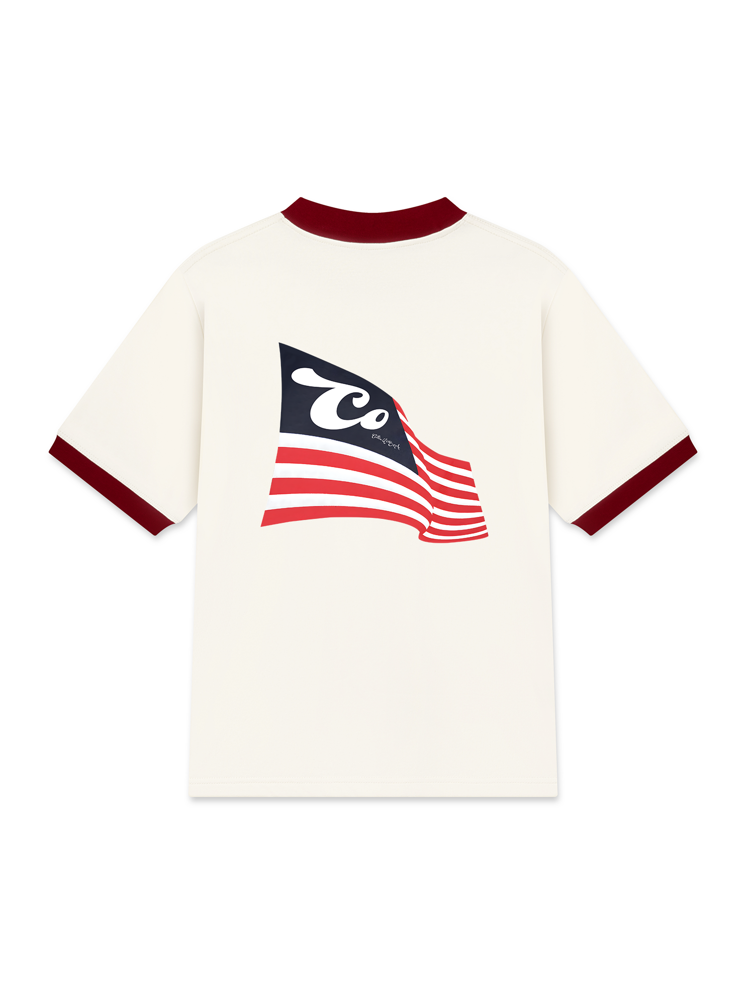 Áo Thun Ringer Relaxed Fit USA Cotton USA Flag