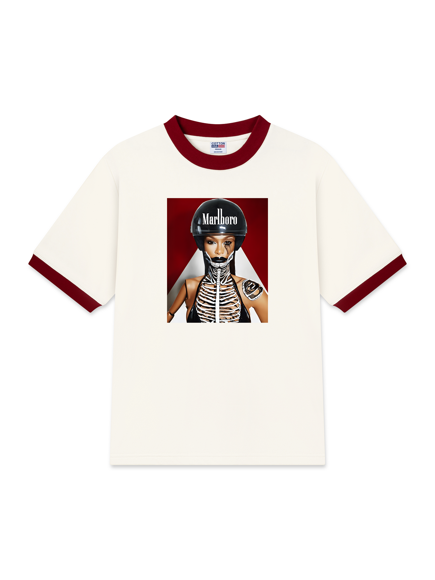 Áo Thun Ringer Relaxed Fit Marlboro Goth Barbie