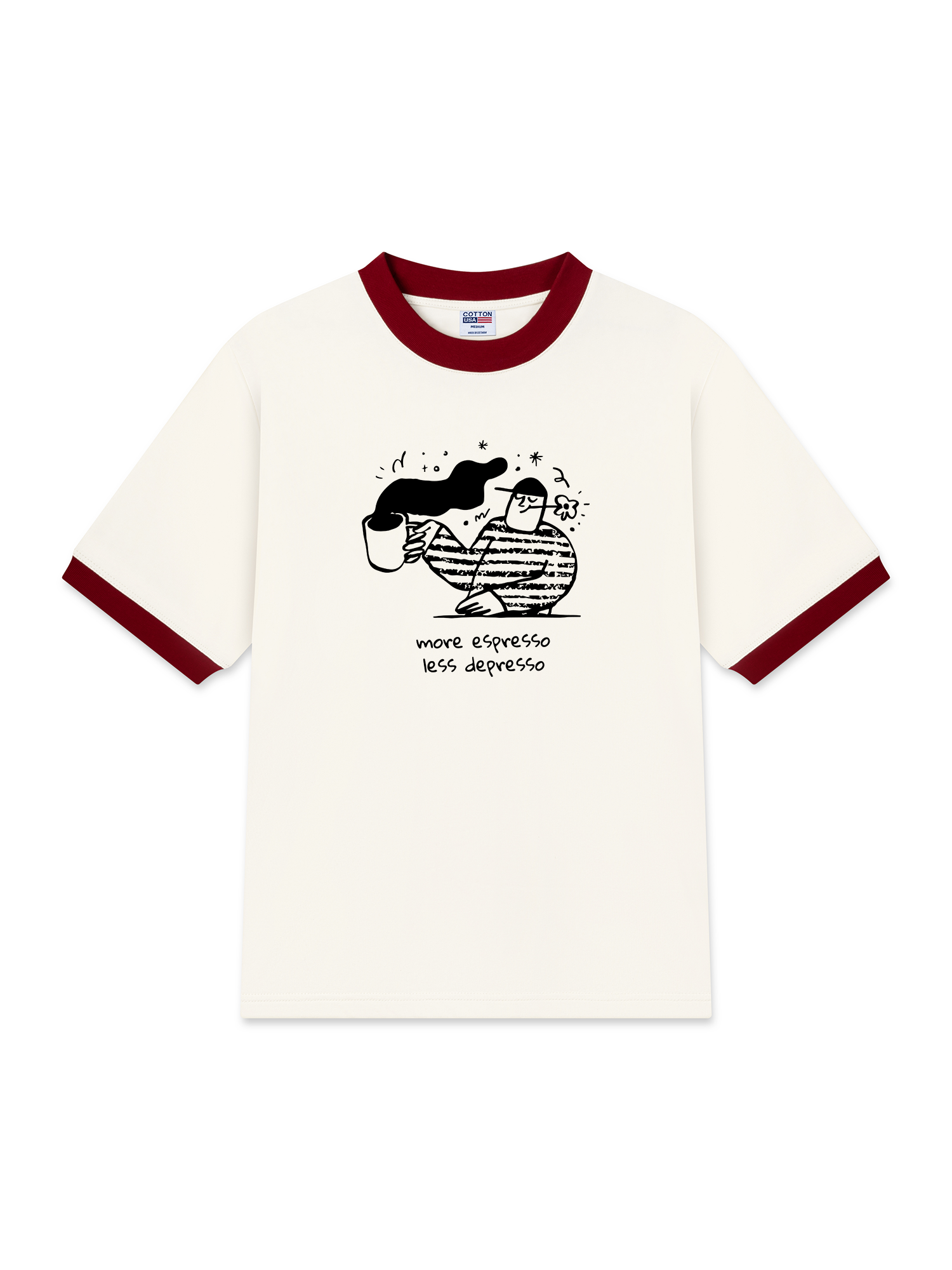 Áo Thun Ringer Relaxed Fit More Espressp Less Despresso)