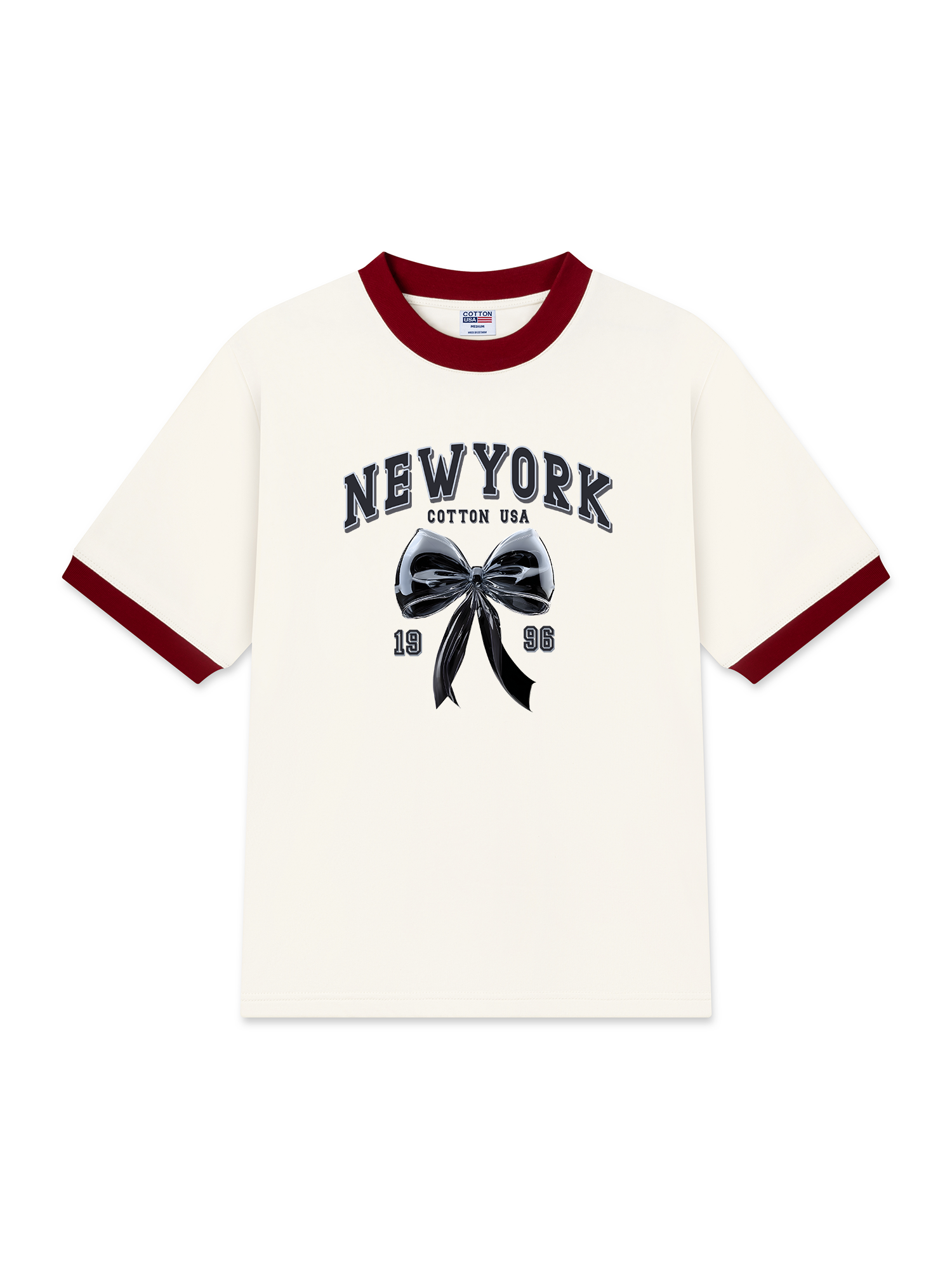 Áo Thun Ringer Relaxed Fit City New York Coquette