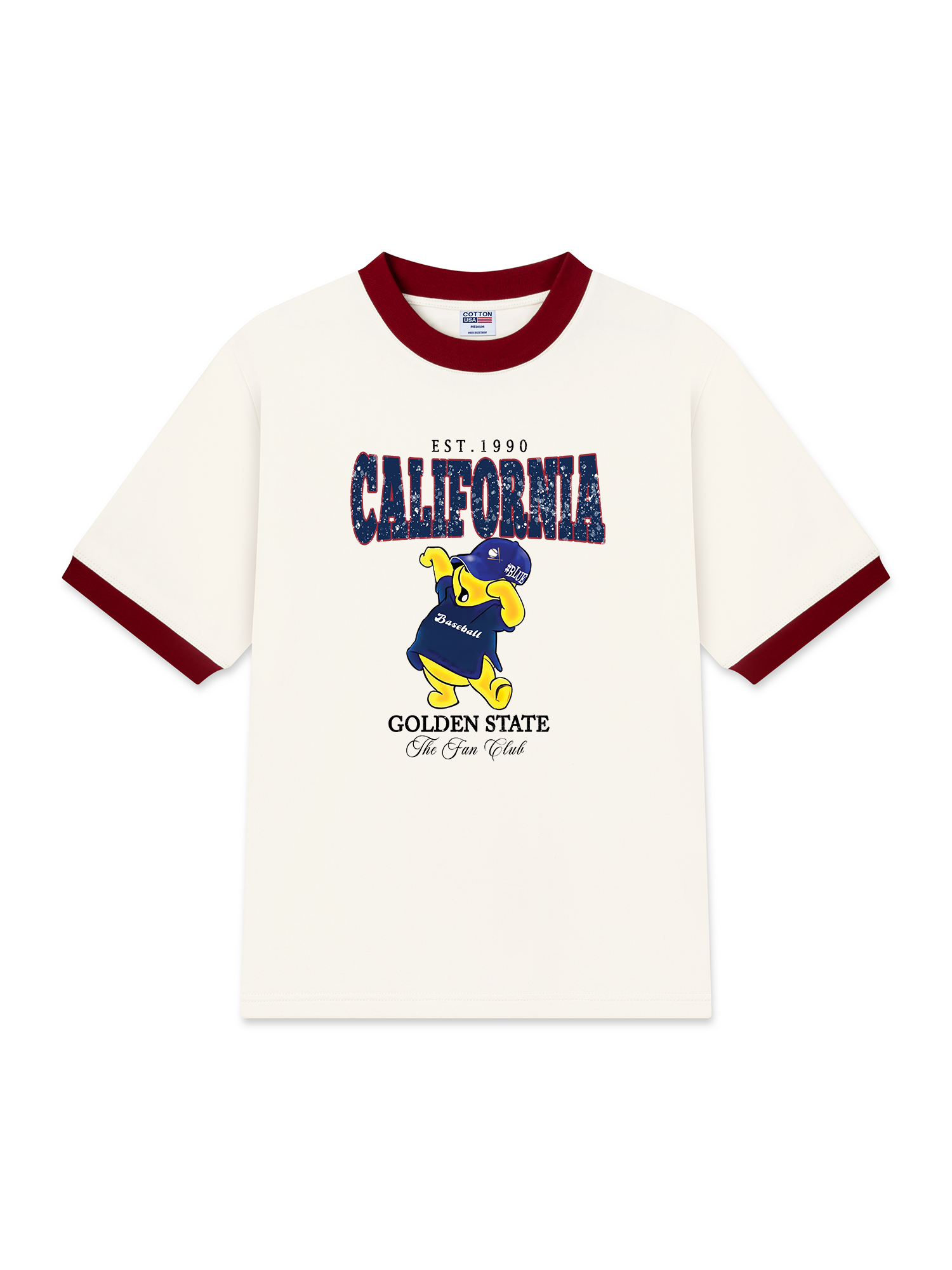 Áo Thun Ringer Relaxed Fit Baseball Cute Pooh