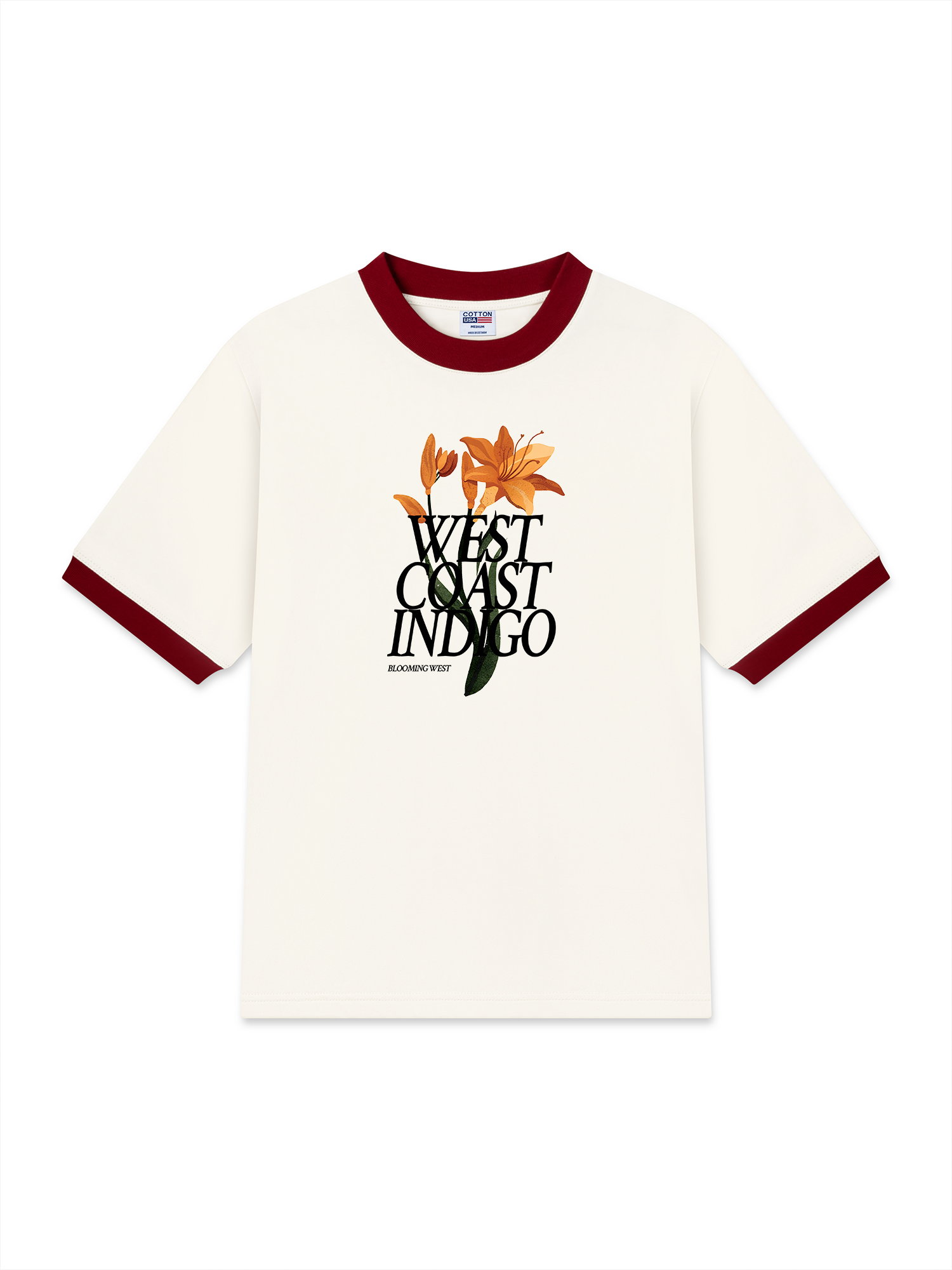 Áo Thun Ringer Relaxed Fit West coast indigo