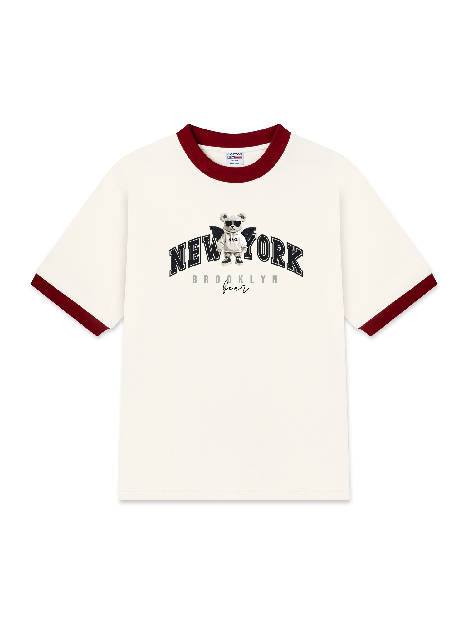 Áo Thun Ringer Relaxed Fit City New York Bear