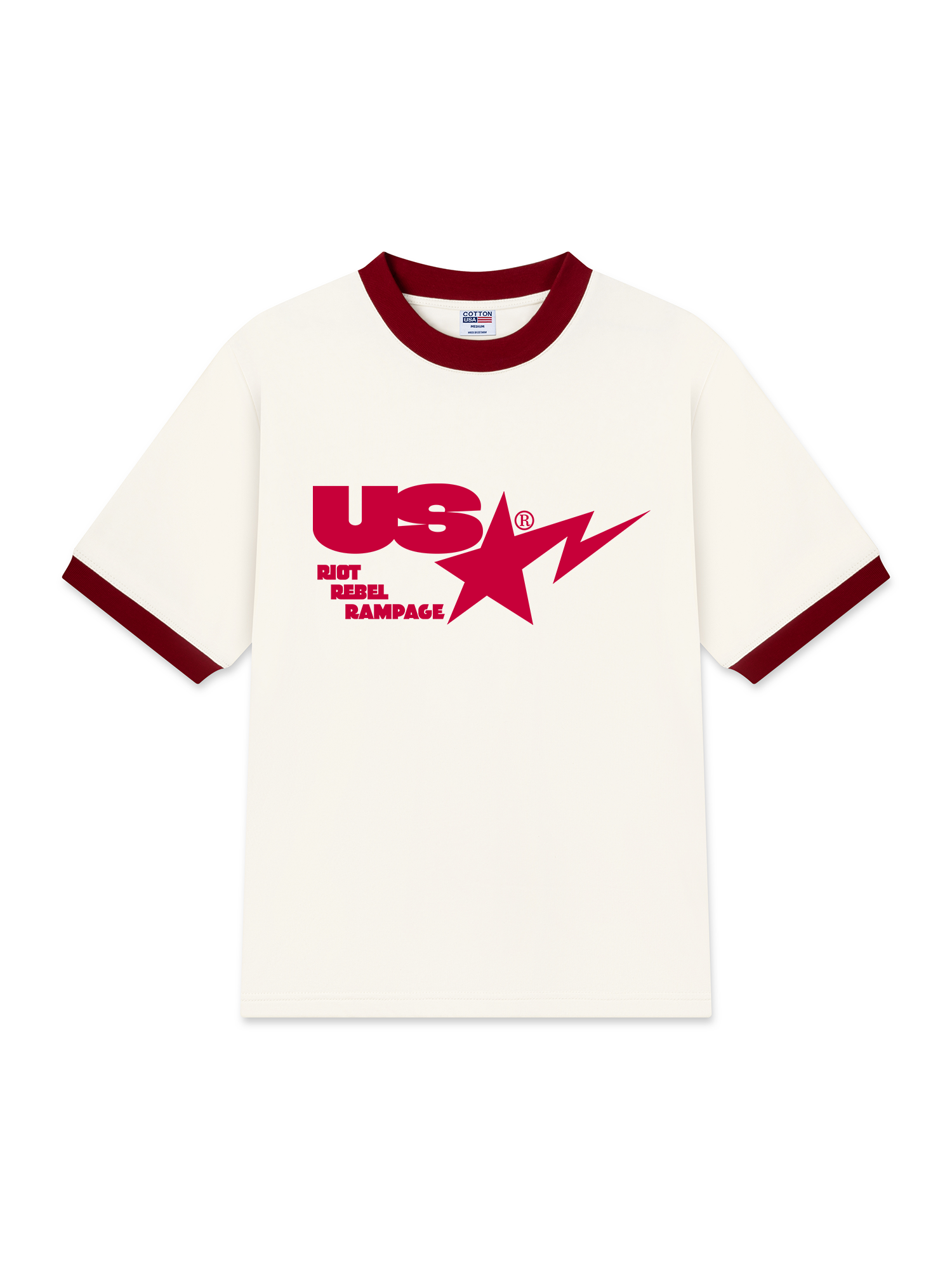 Áo Thun Ringer Relaxed Fit USA Riot Rebel Rampage