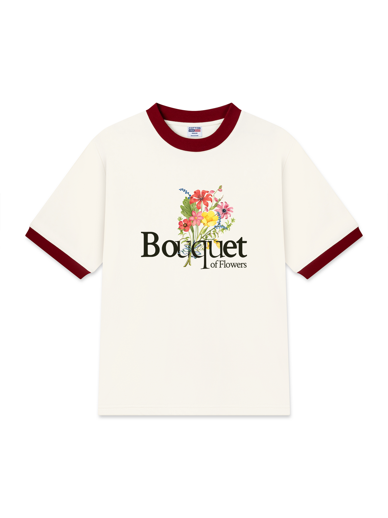 Áo Thun Ringer Relaxed Fit Bouquet of Flowers