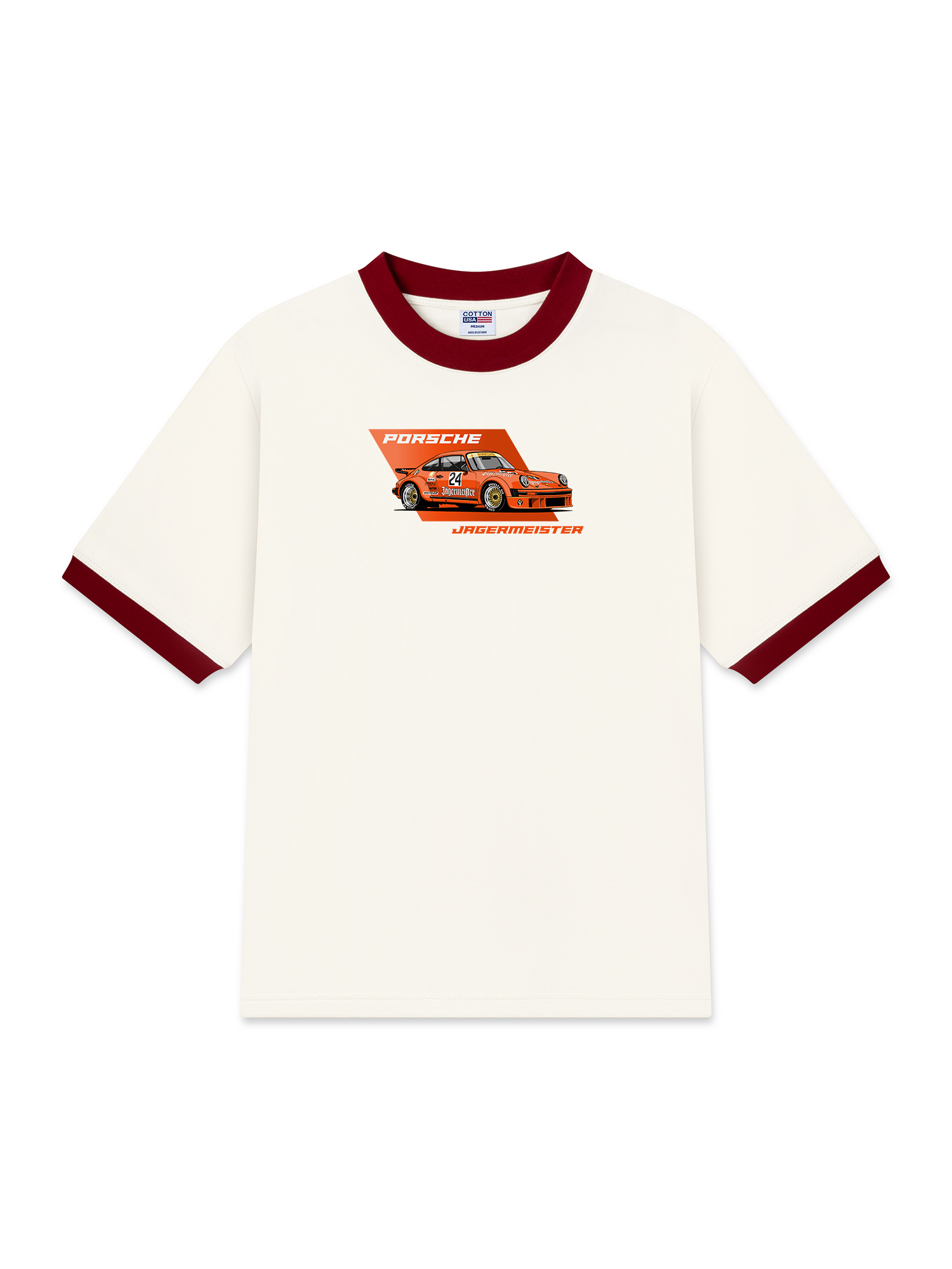 Áo Thun Ringer Relaxed Fit Porsche Flamboyant Orange Jagermeister