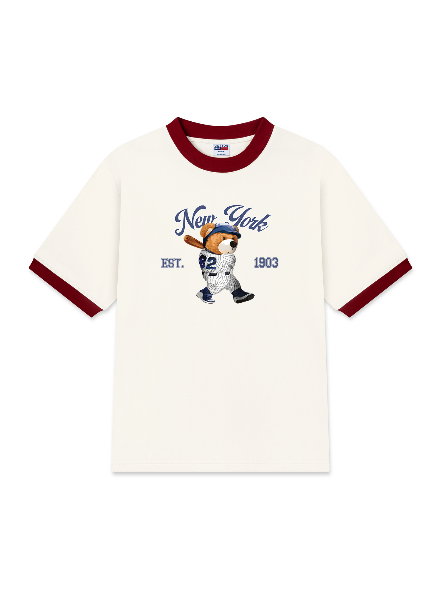 Áo Thun Ringer Relaxed Fit New York Baseball