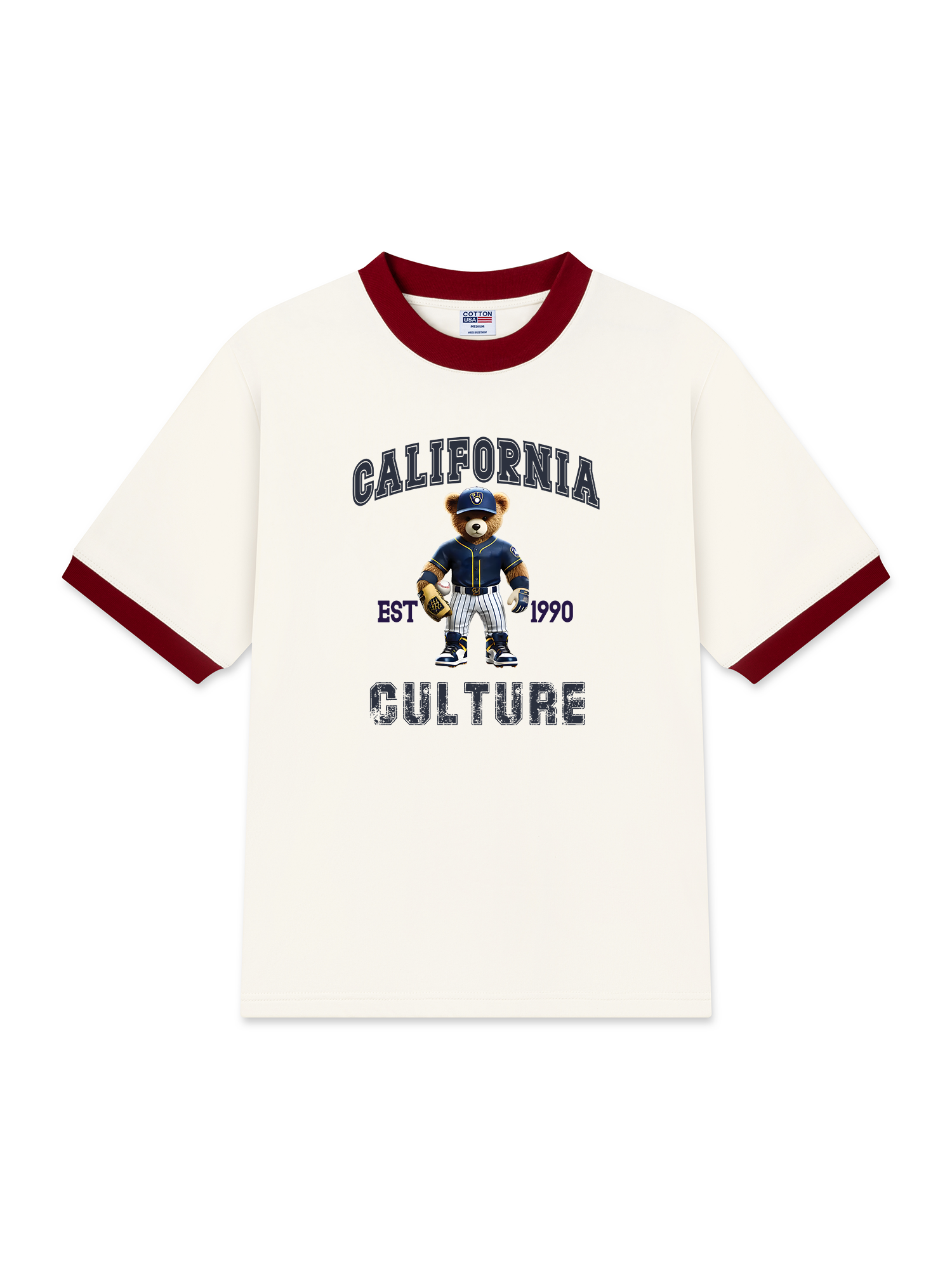 Áo Thun Ringer Relaxed Fit Baseball California Culture