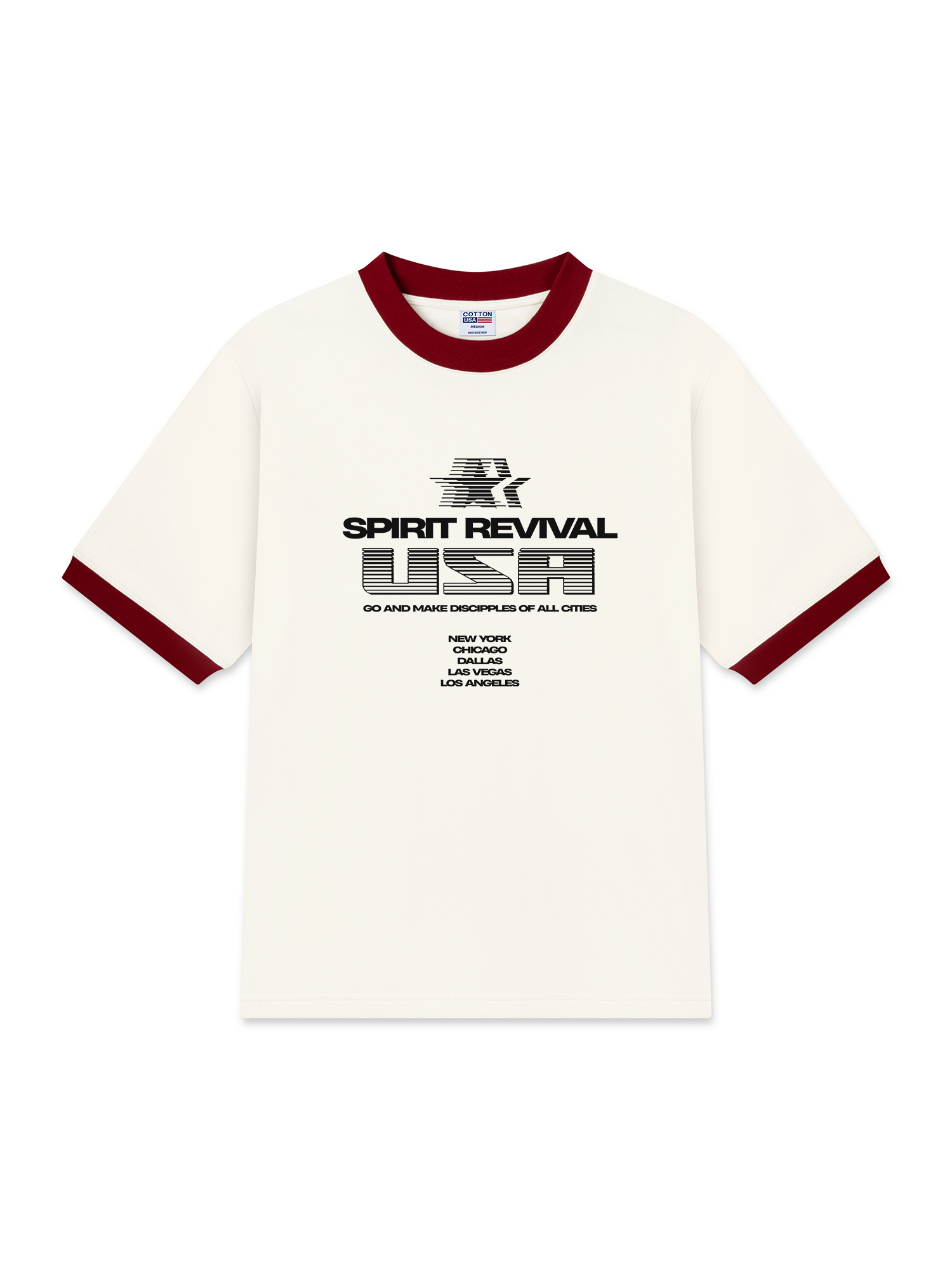 Áo Thun Ringer Relaxed Fit USA Spirit Revival