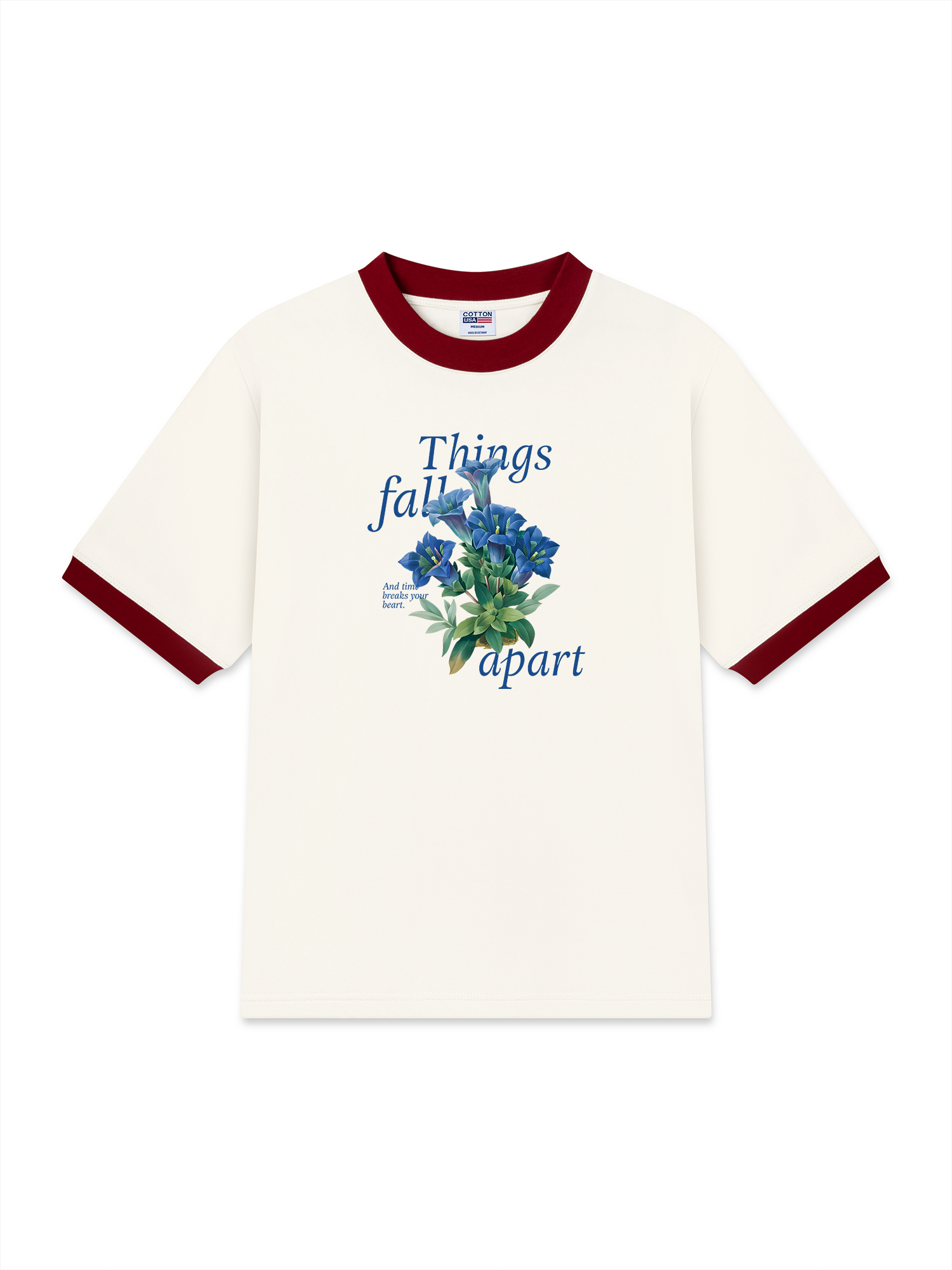 Áo Thun Ringer Relaxed Fit Floral Things Fall Apart