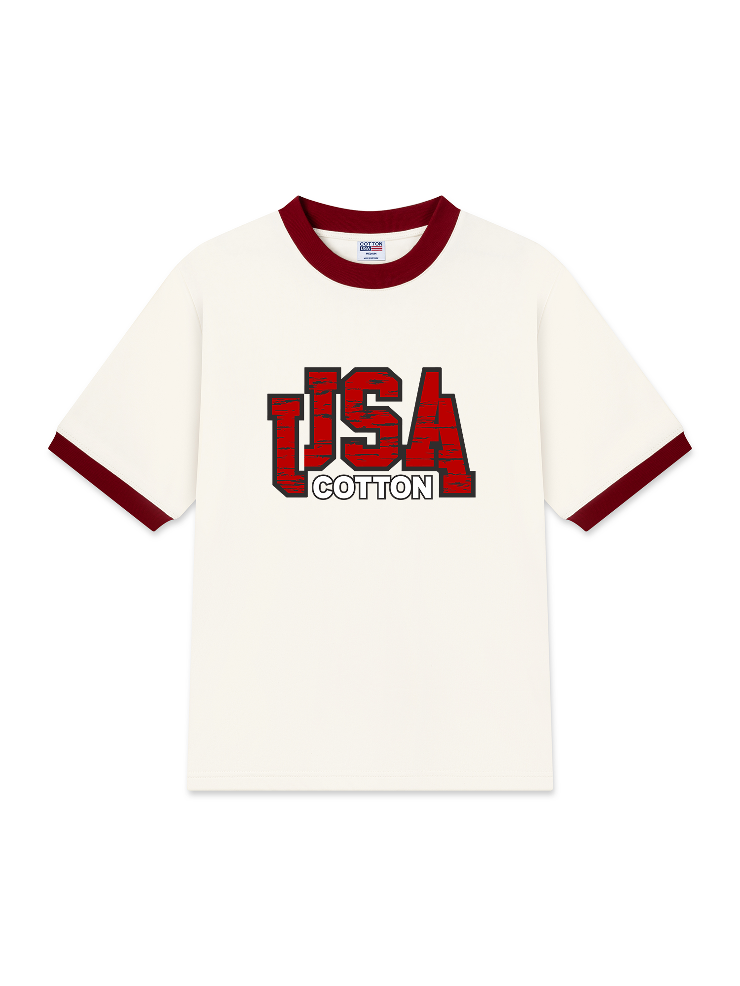 Áo Thun Ringer Relaxed Fit USA Scratched Typo