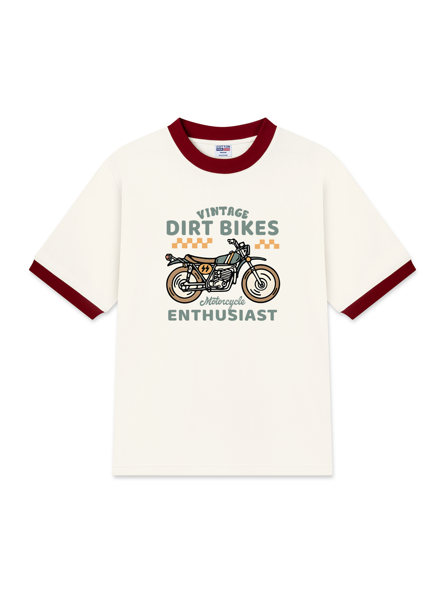 Áo Thun Ringer Relaxed Fit Vintage Dirt Bike