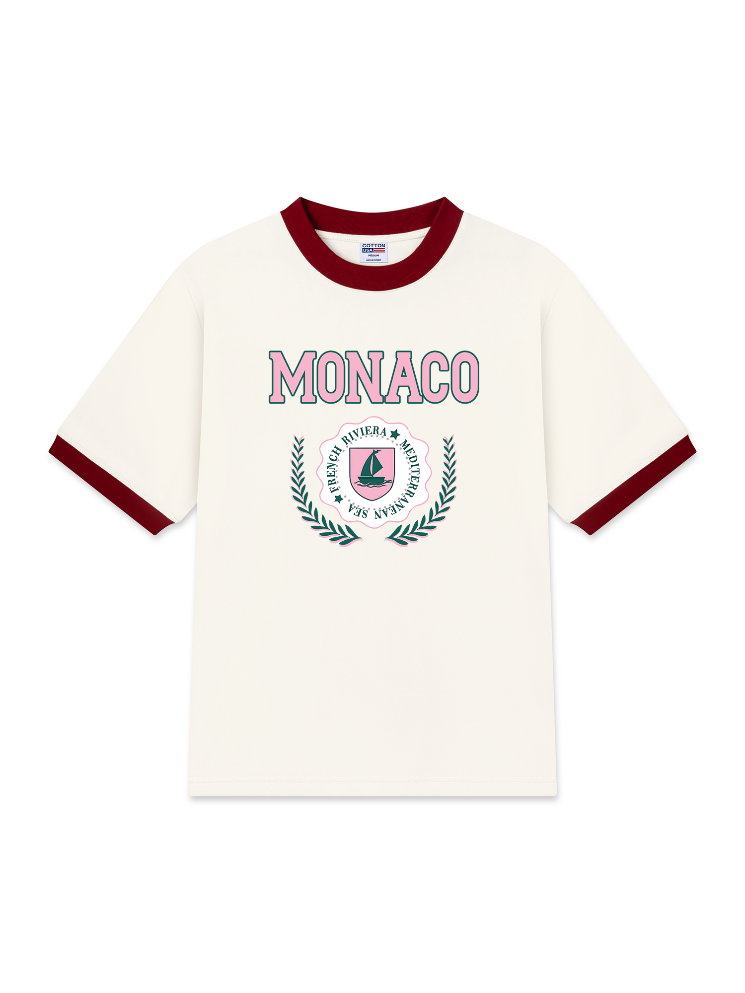 Áo Thun Ringer Relaxed Fit City Pink Monaco