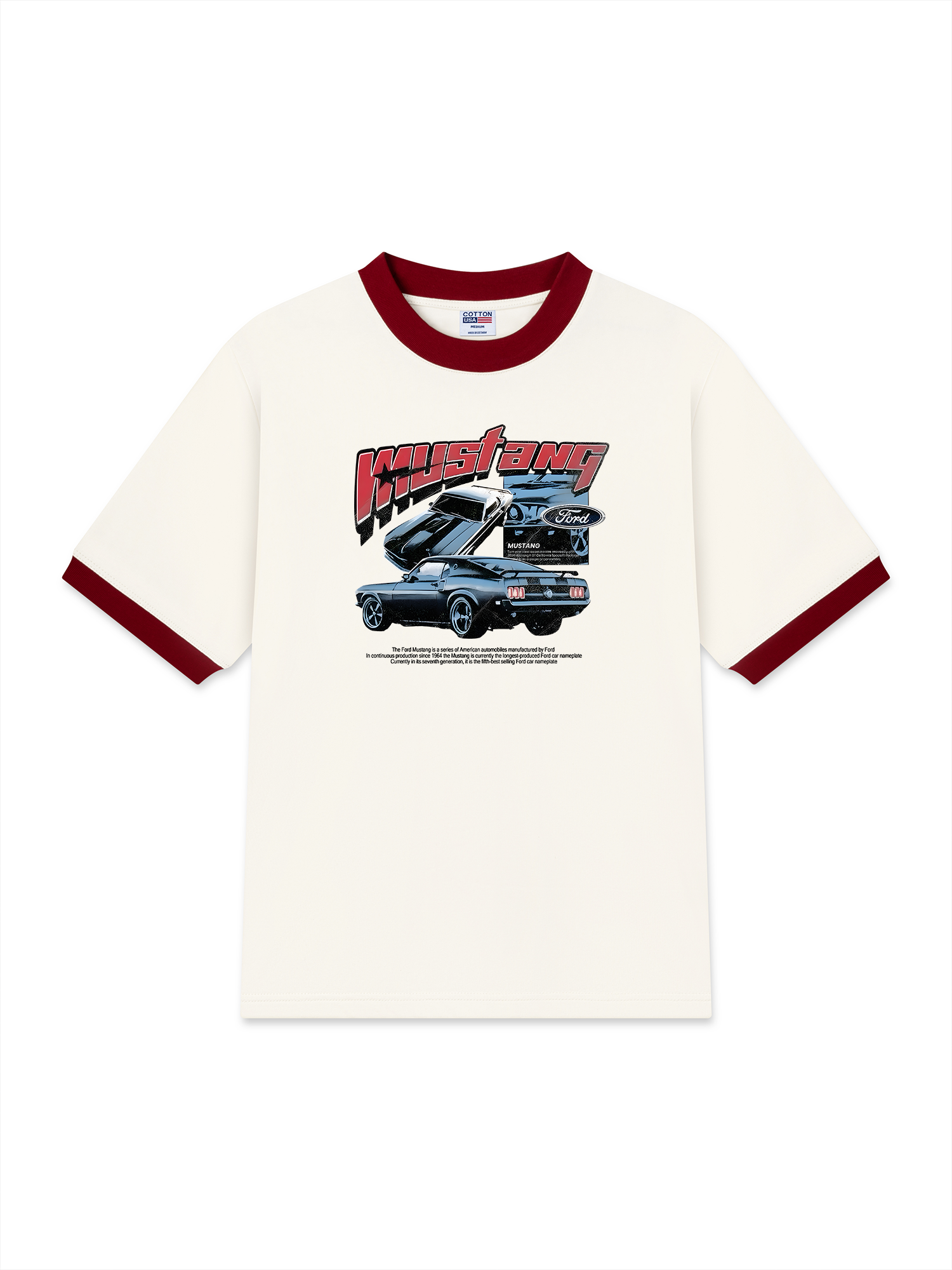 Áo Thun Ringer Relaxed Fit Mustang Ford Blue Version