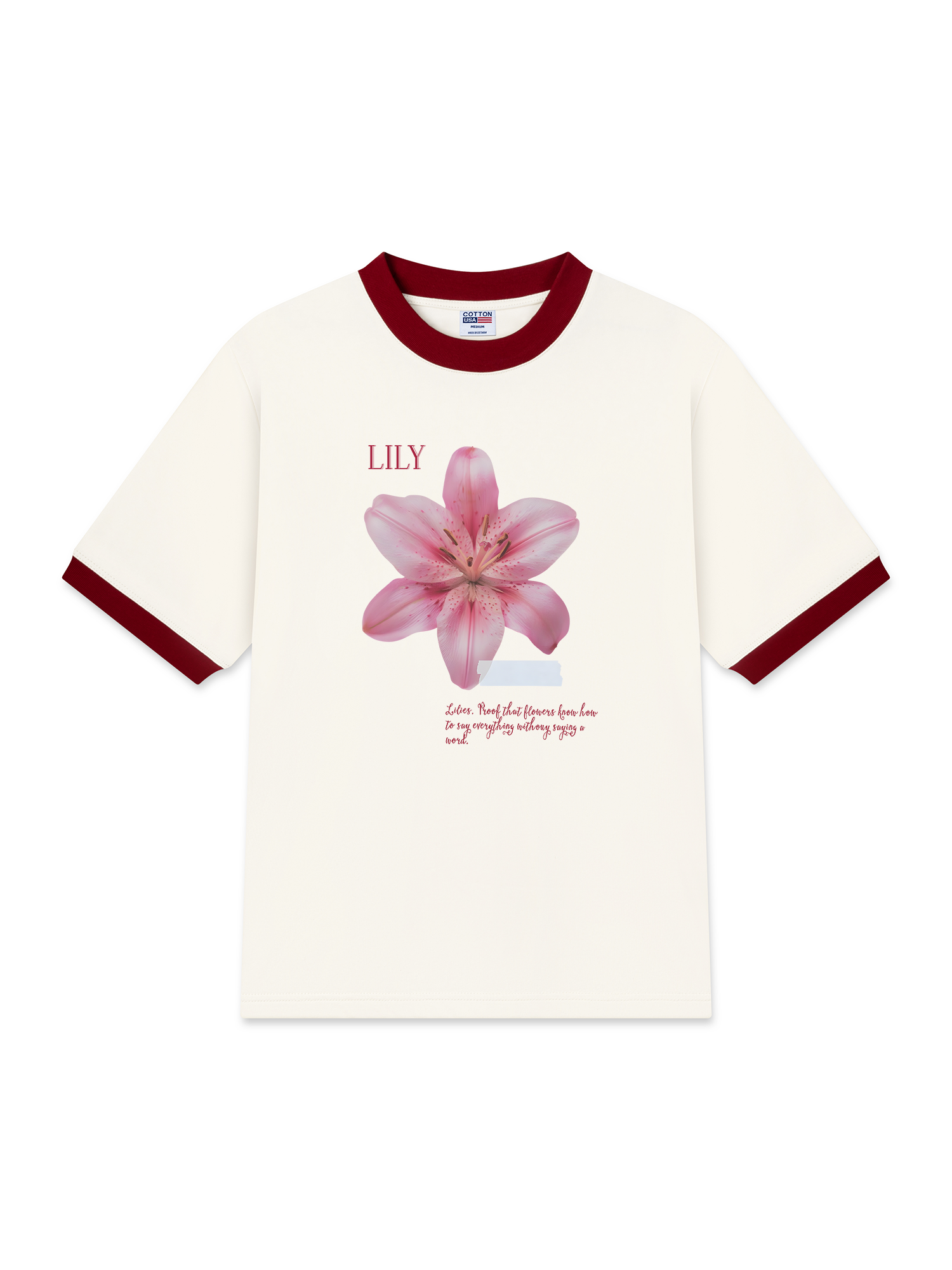 Áo Thun Ringer Relaxed Fit Floral Lily_s language