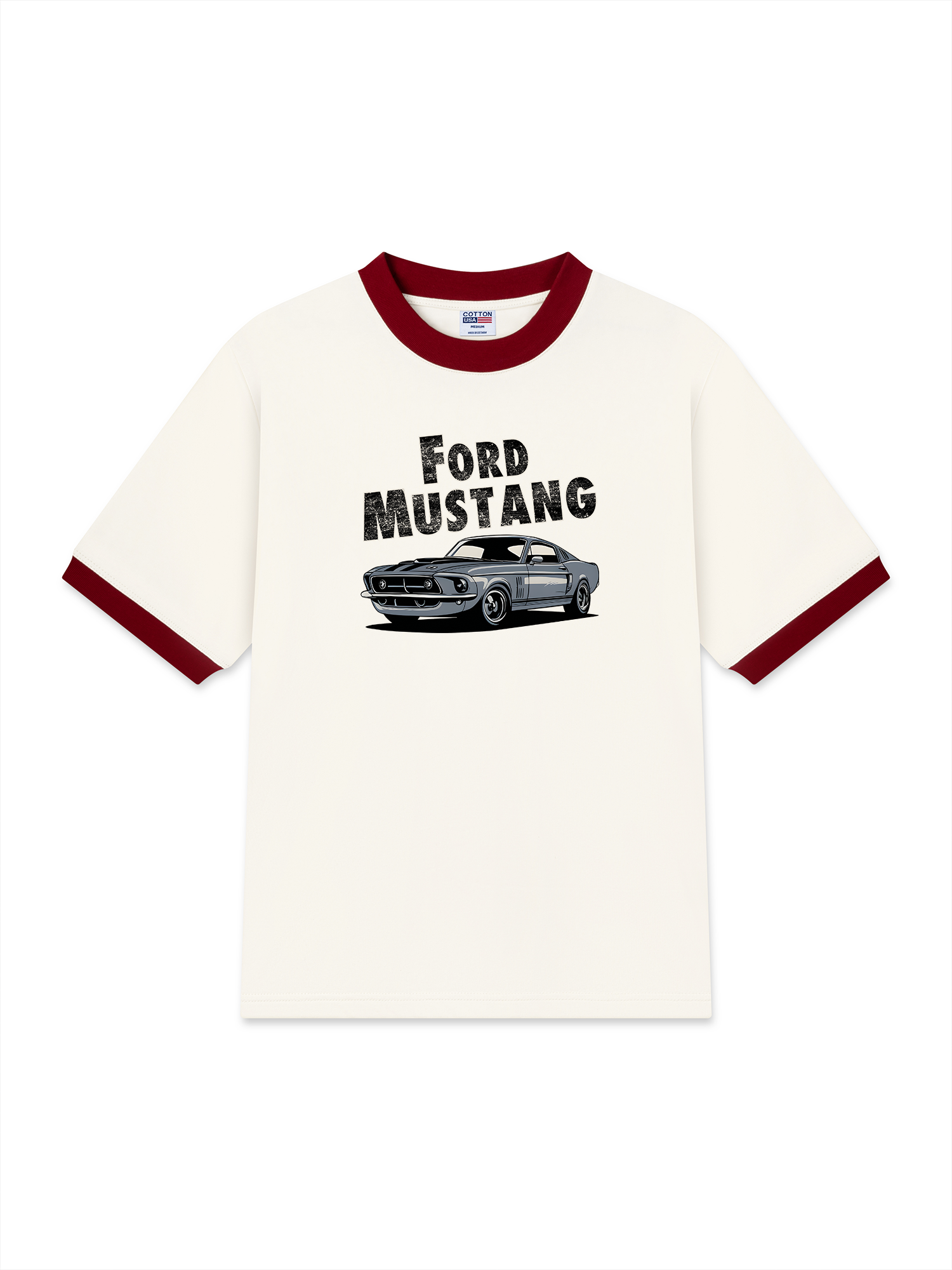 Áo Thun Ringer Relaxed Fit Mustang Retro Ford