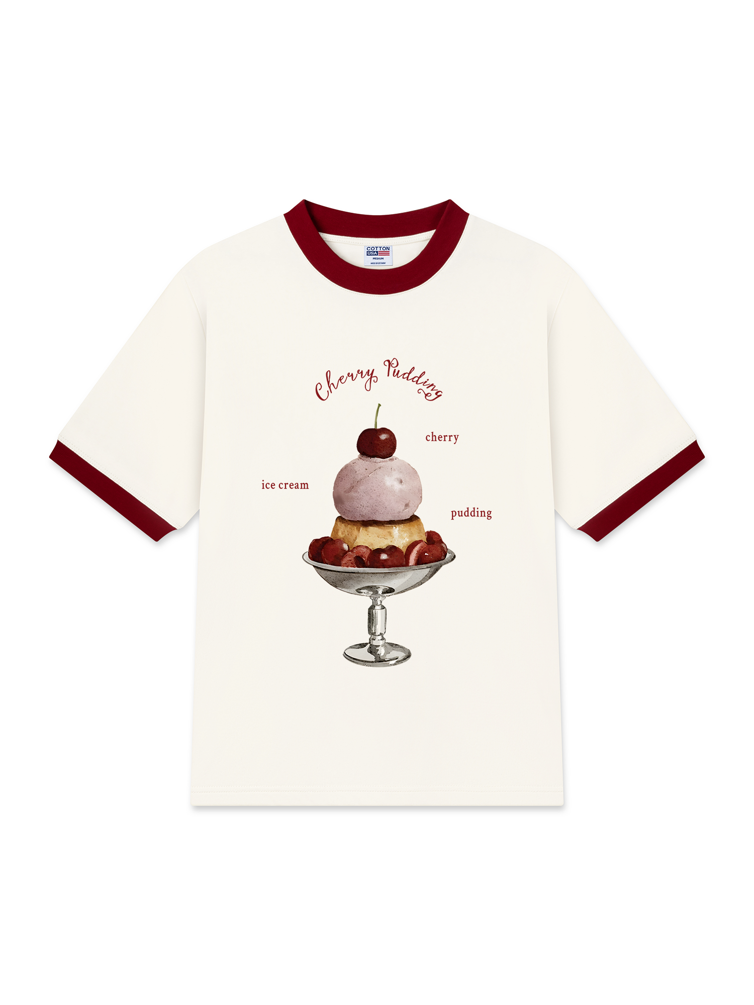 Áo Thun Ringer Relaxed Fit Tropical Cherry Pudding