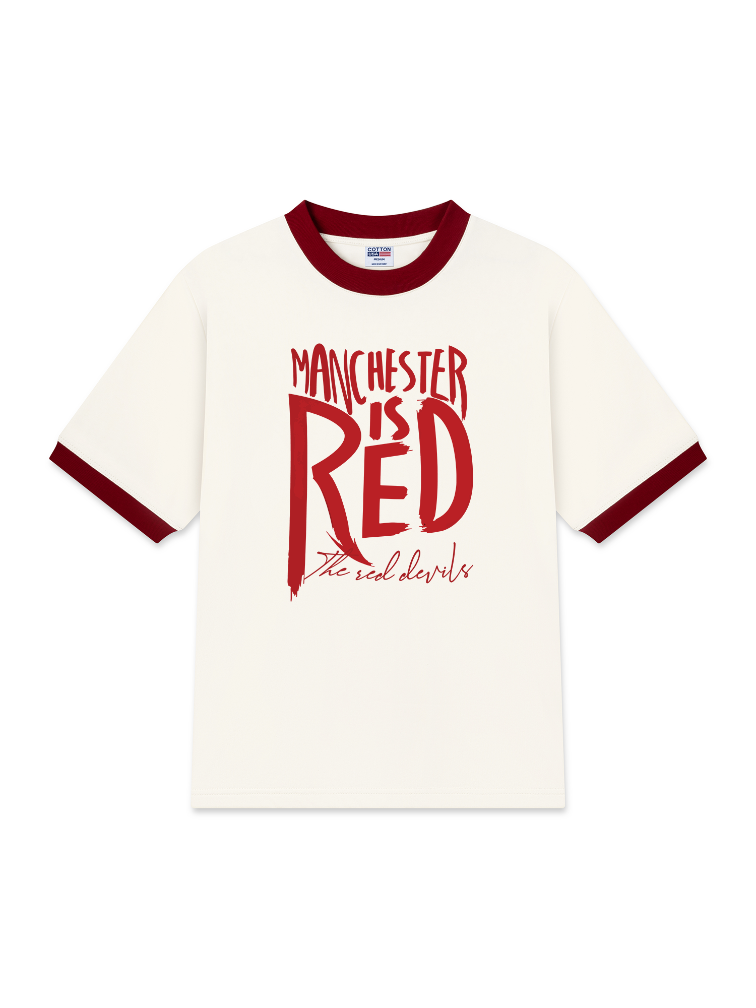 Áo Thun Ringer Relaxed Fit Manchester is Red