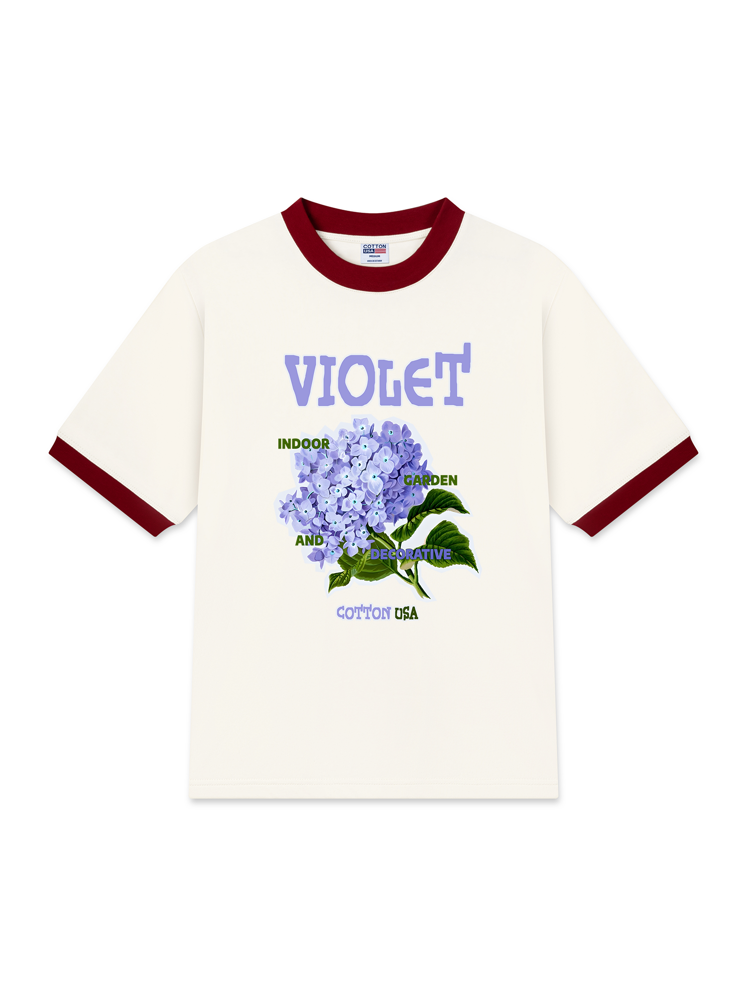 Áo Thun Ringer Relaxed Fit Floral Indoor Violet