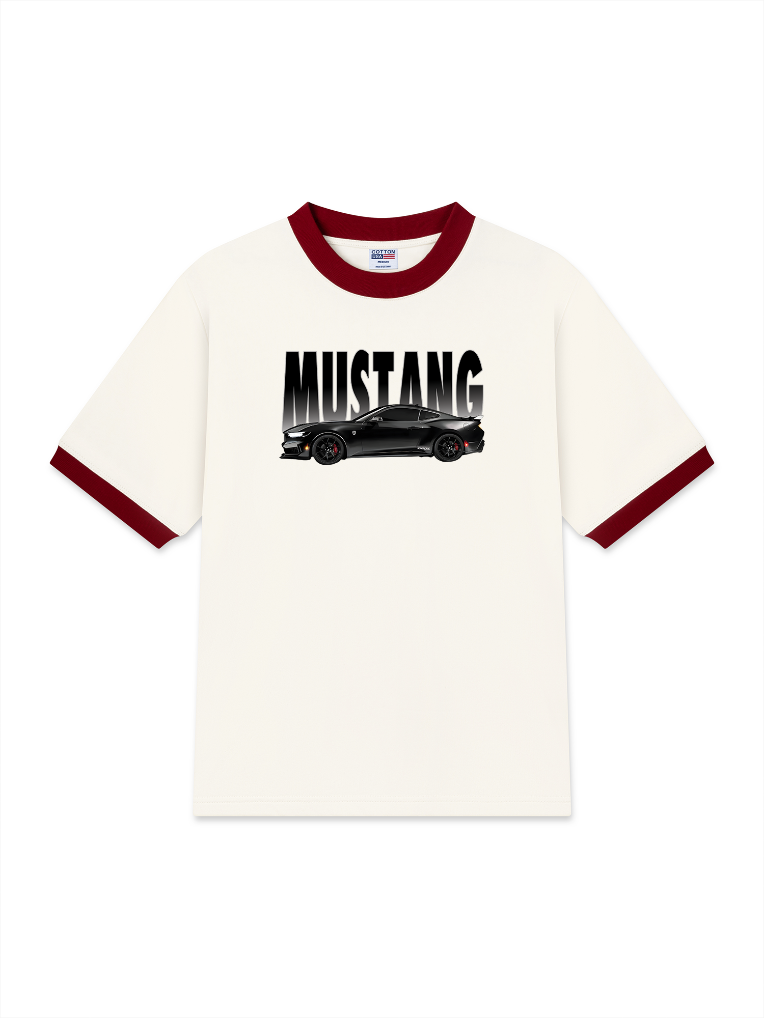 Áo Thun Ringer Relaxed Fit Mustang Black Version