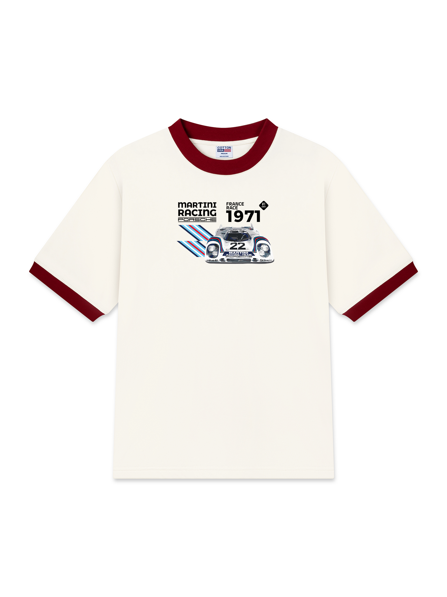 Áo Thun Ringer Relaxed Fit Porsche France Race 1971