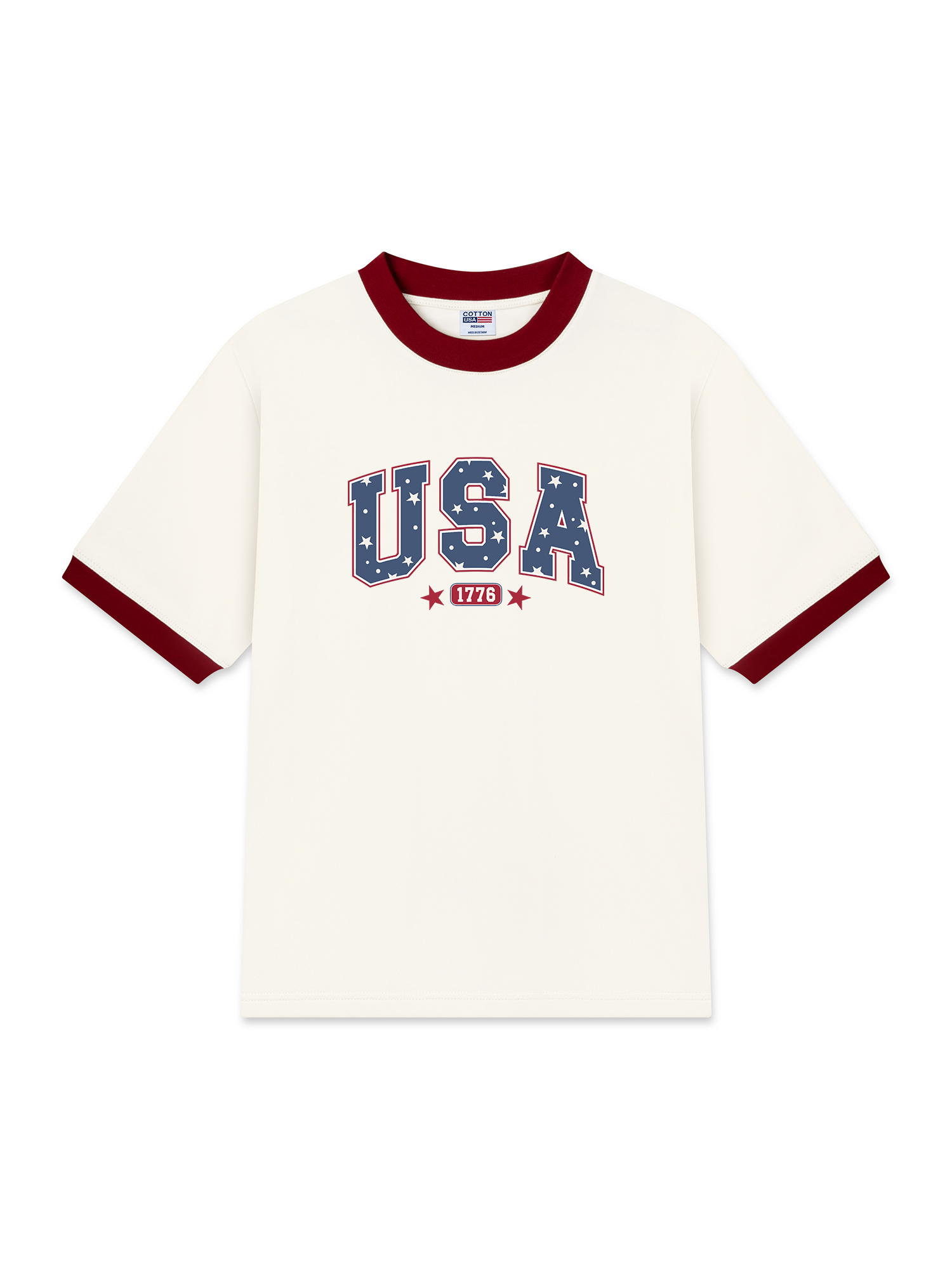 Áo Thun Ringer Relaxed Fit USA Retro Star