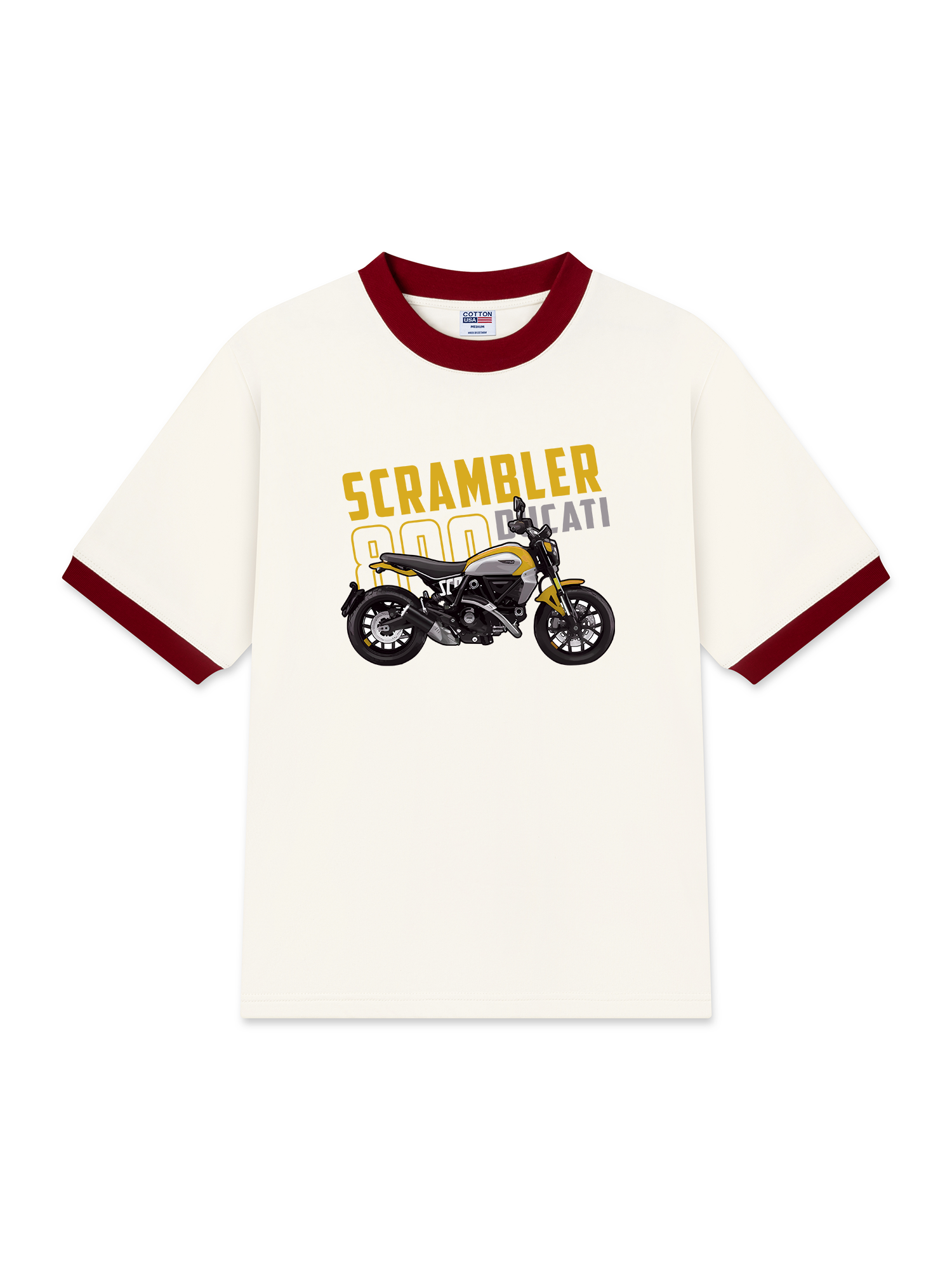 Áo Thun Ringer Relaxed Fit Scrambler 800 Ducati Yellow