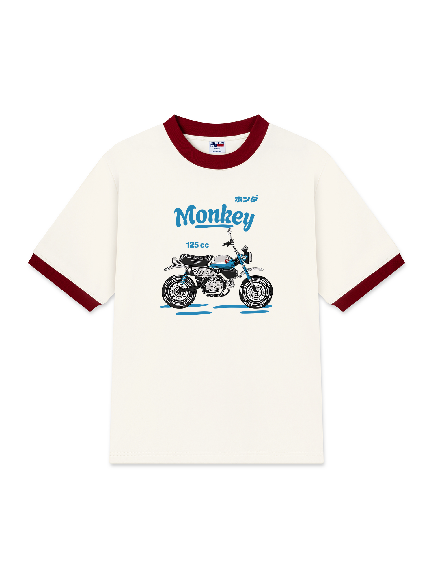 Áo Thun Ringer Relaxed Fit Monkey 125cc Blue