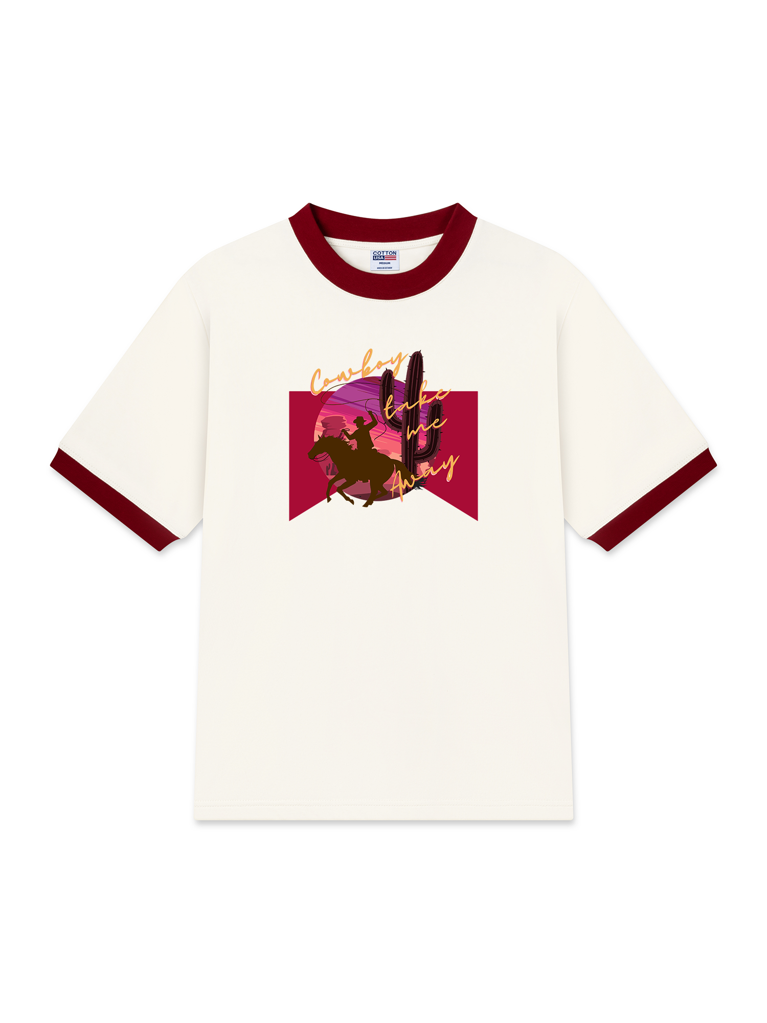 Áo Thun Ringer Relaxed Fit Marlboro Cowboy Take Me Away