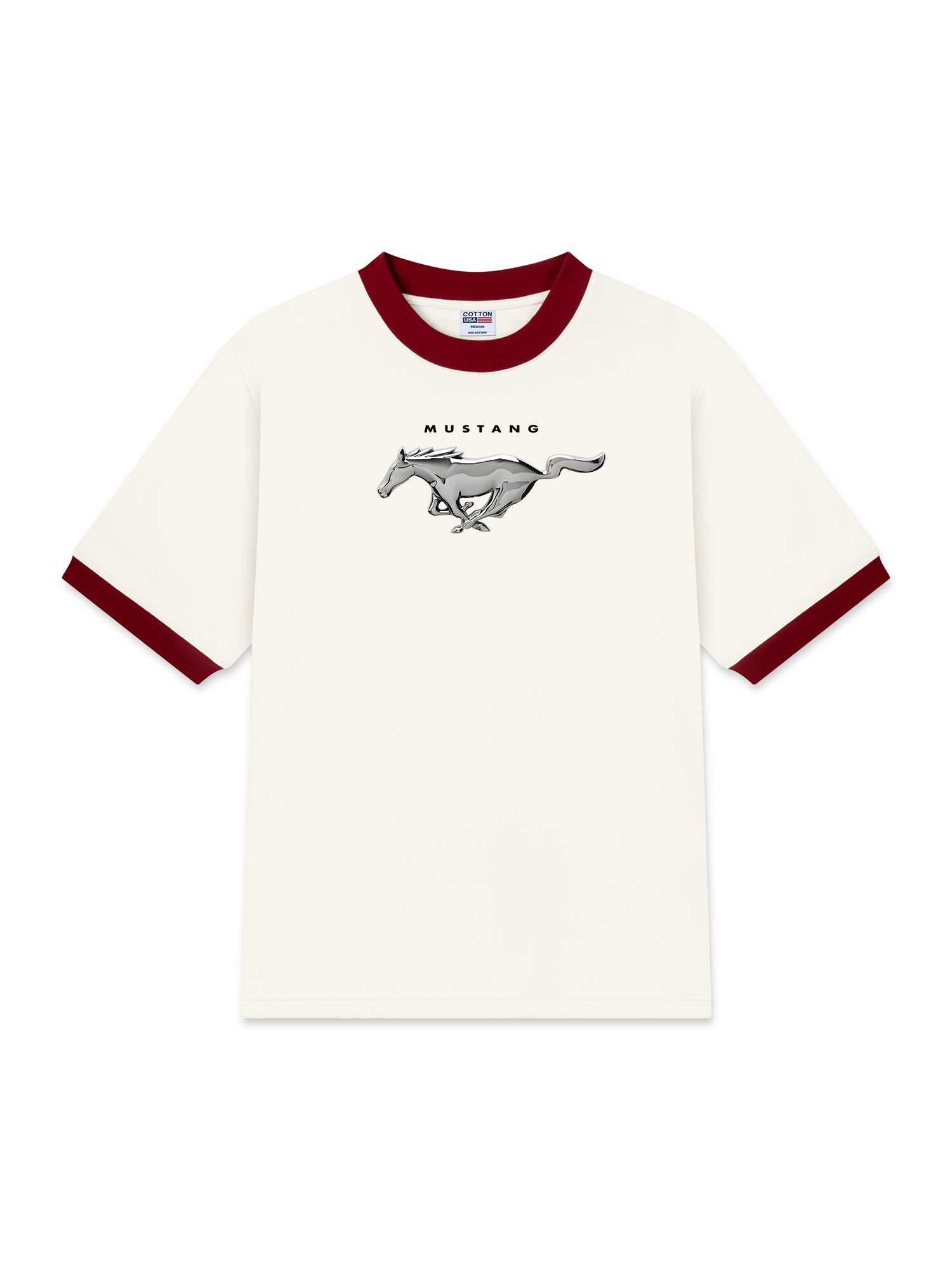 Áo Thun Ringer Relaxed Fit Mustang Horse Logo