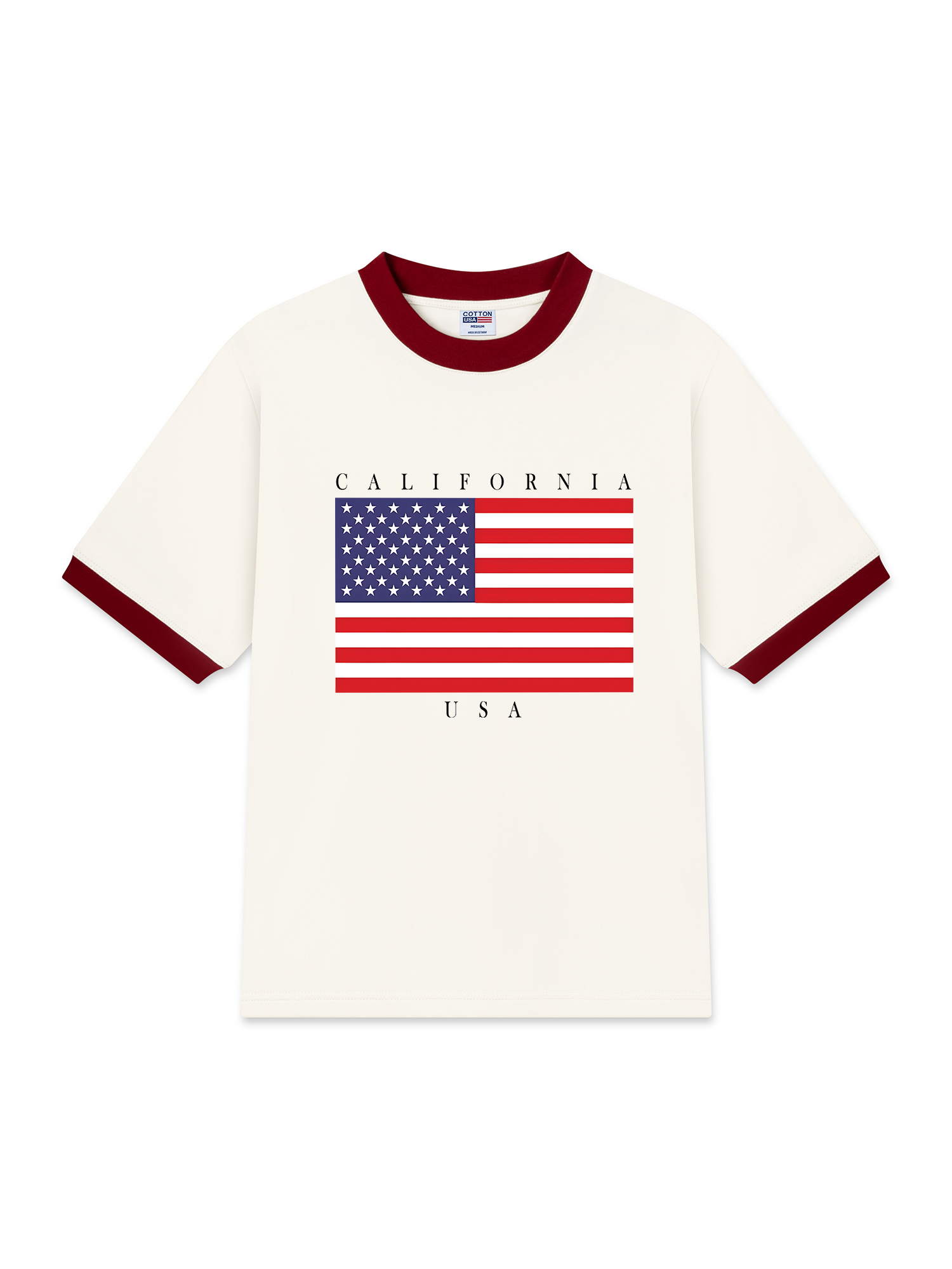 Áo Thun Ringer Relaxed Fit USA California Basic Style