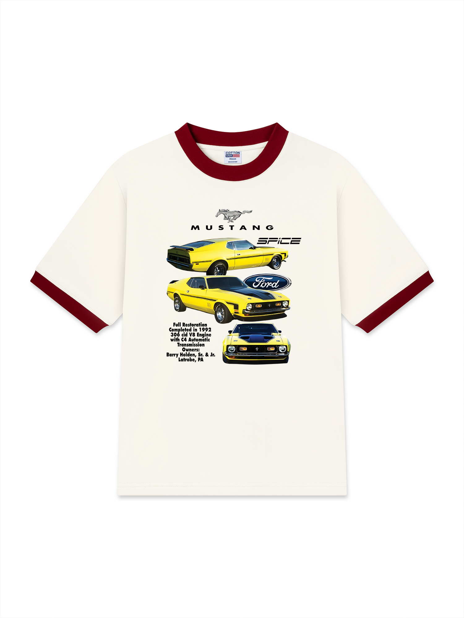 Áo Thun Ringer Relaxed Fit Mustang Yellow Ford