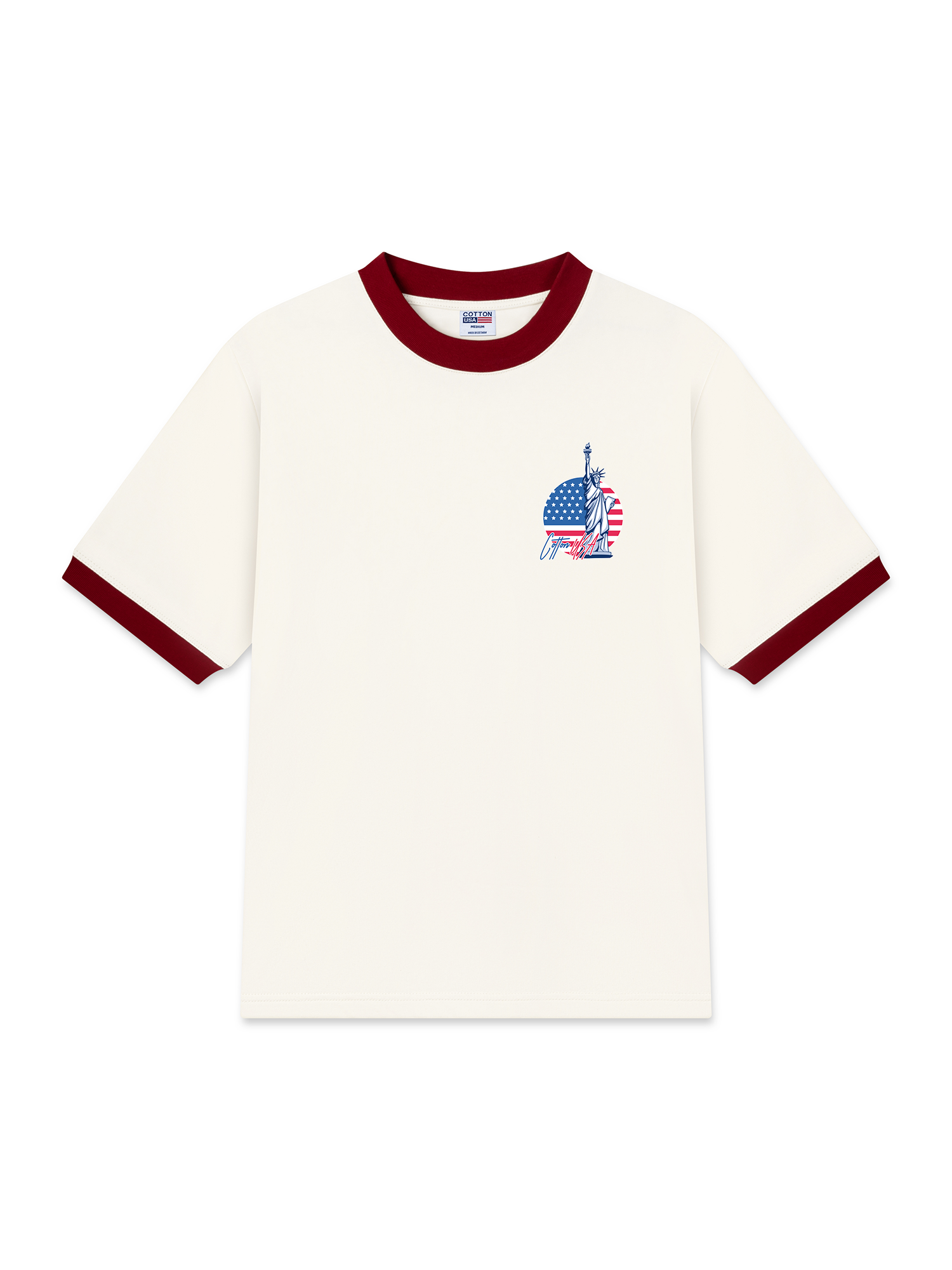 Áo Thun Ringer Relaxed Fit USA Statue Of Liberty