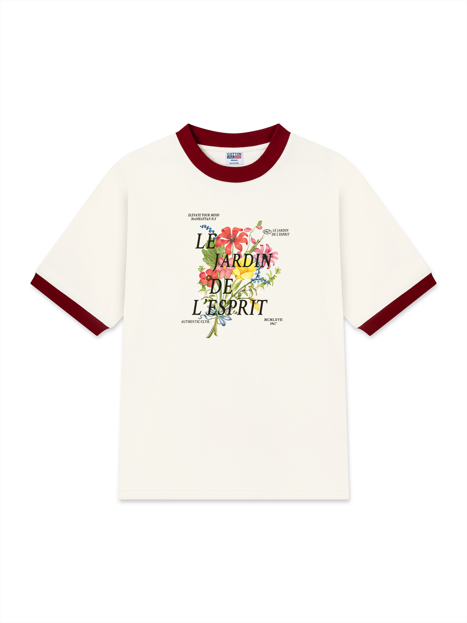 Áo Thun Ringer Relaxed Fit Floral Authentic